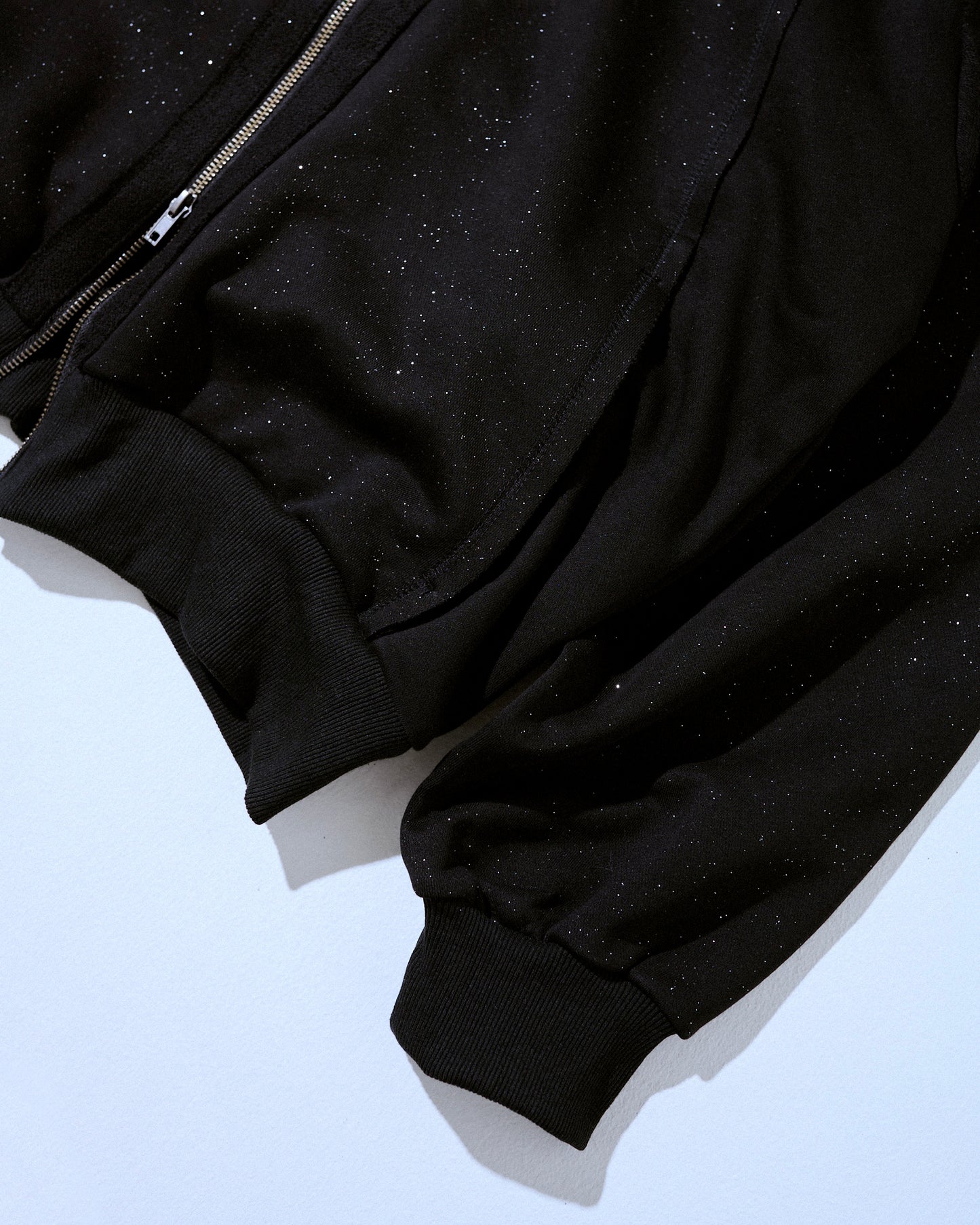 Glitter Seam Double-Zip Hoodie