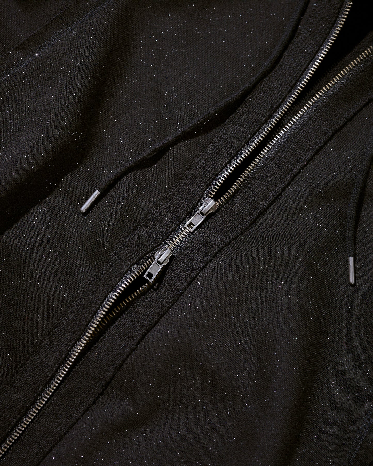 Glitter Seam Double-Zip Hoodie