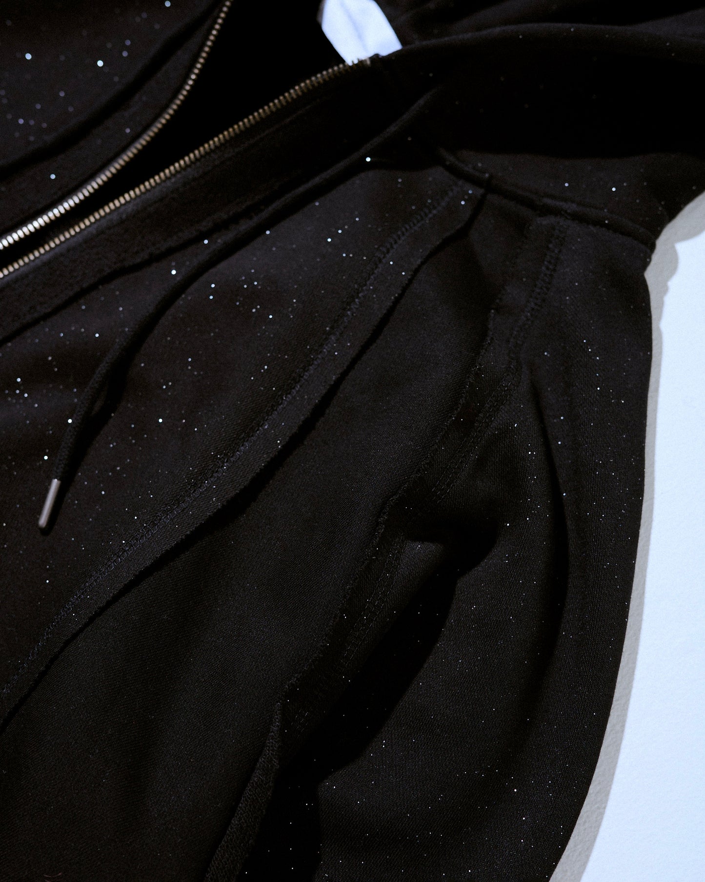 Glitter Seam Double-Zip Hoodie