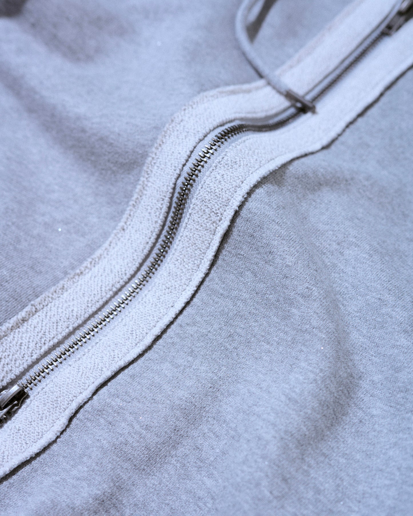 Glitter Seam Double-Zip Hoodie