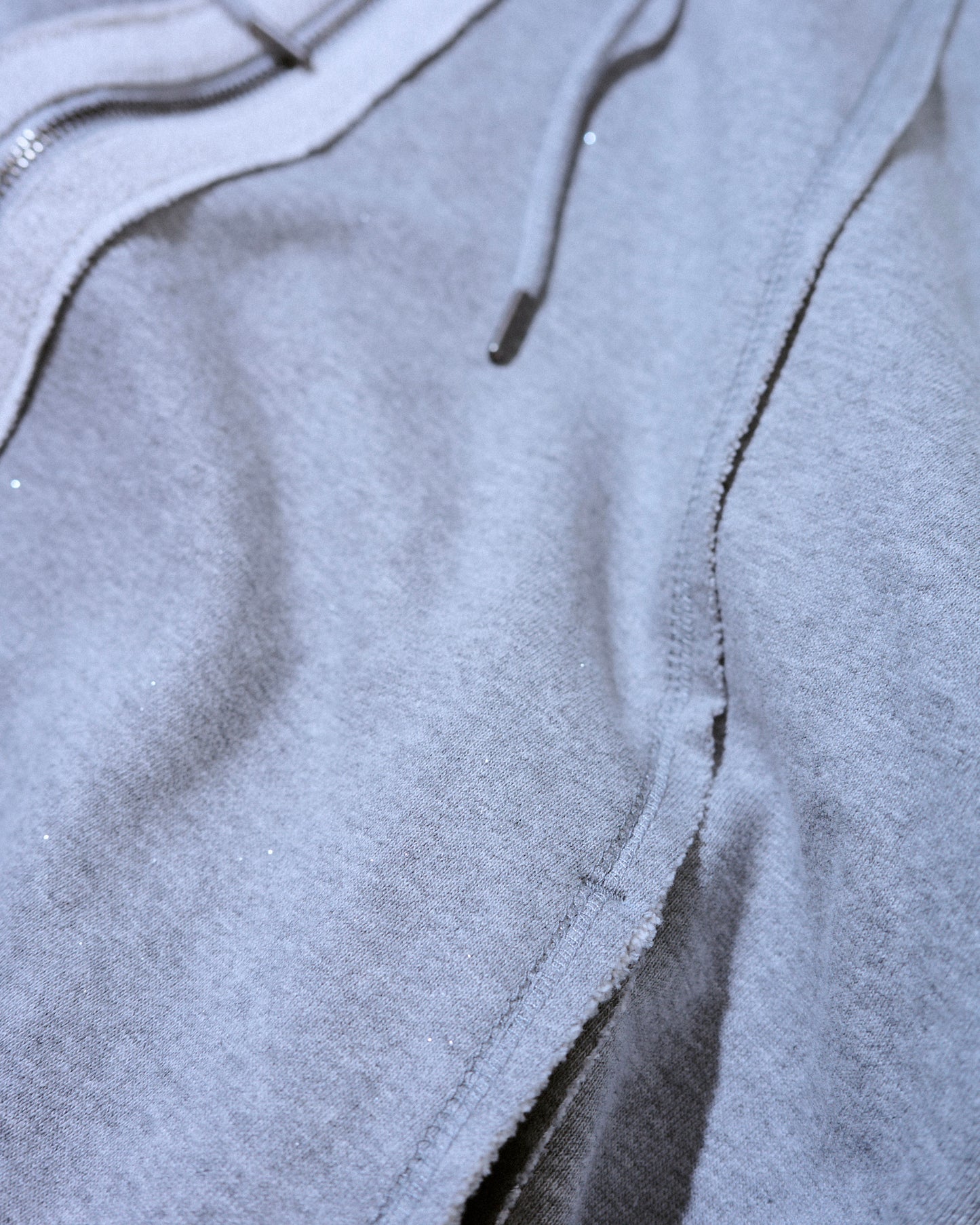 Glitter Seam Double-Zip Hoodie