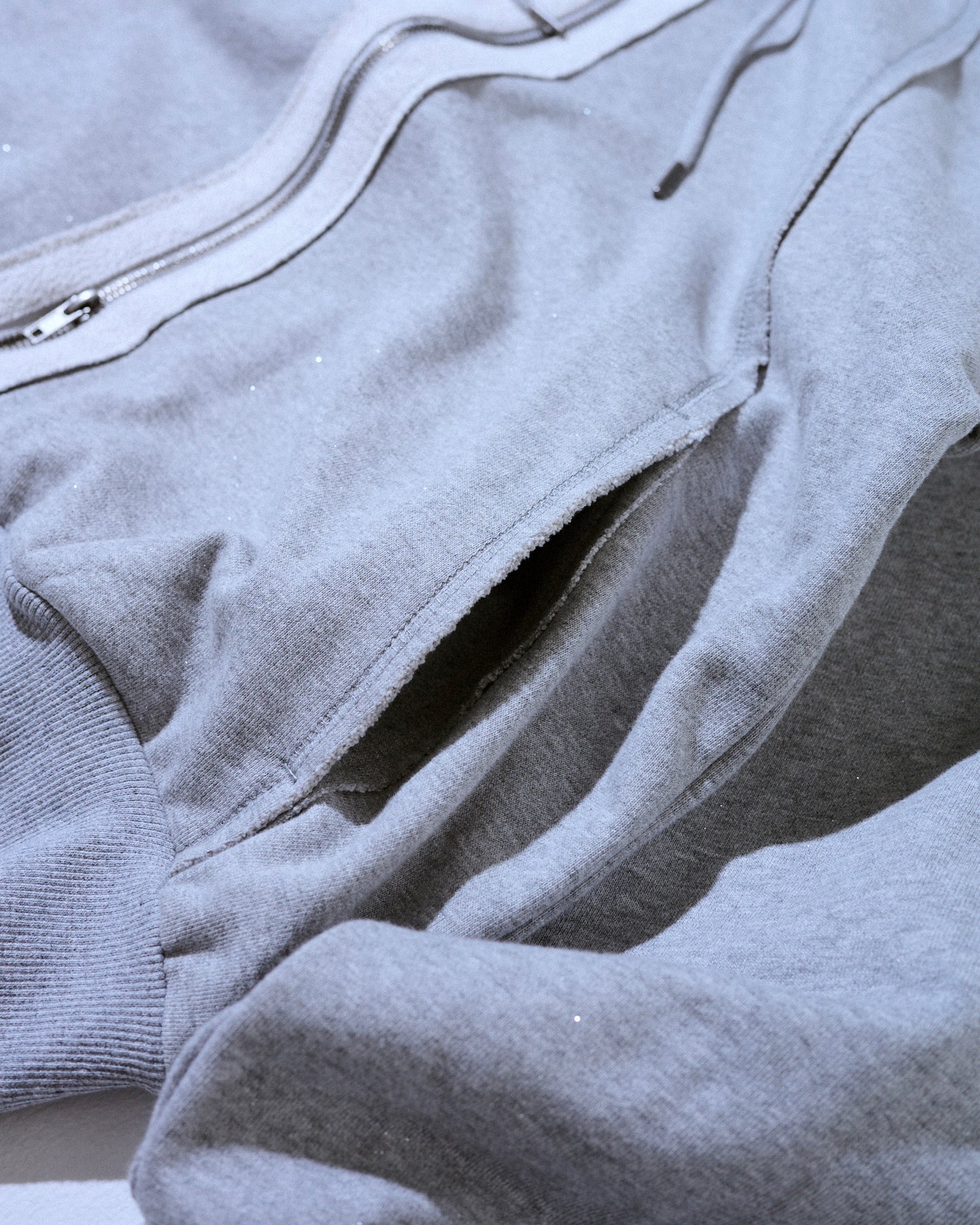 Glitter Seam Double-Zip Hoodie