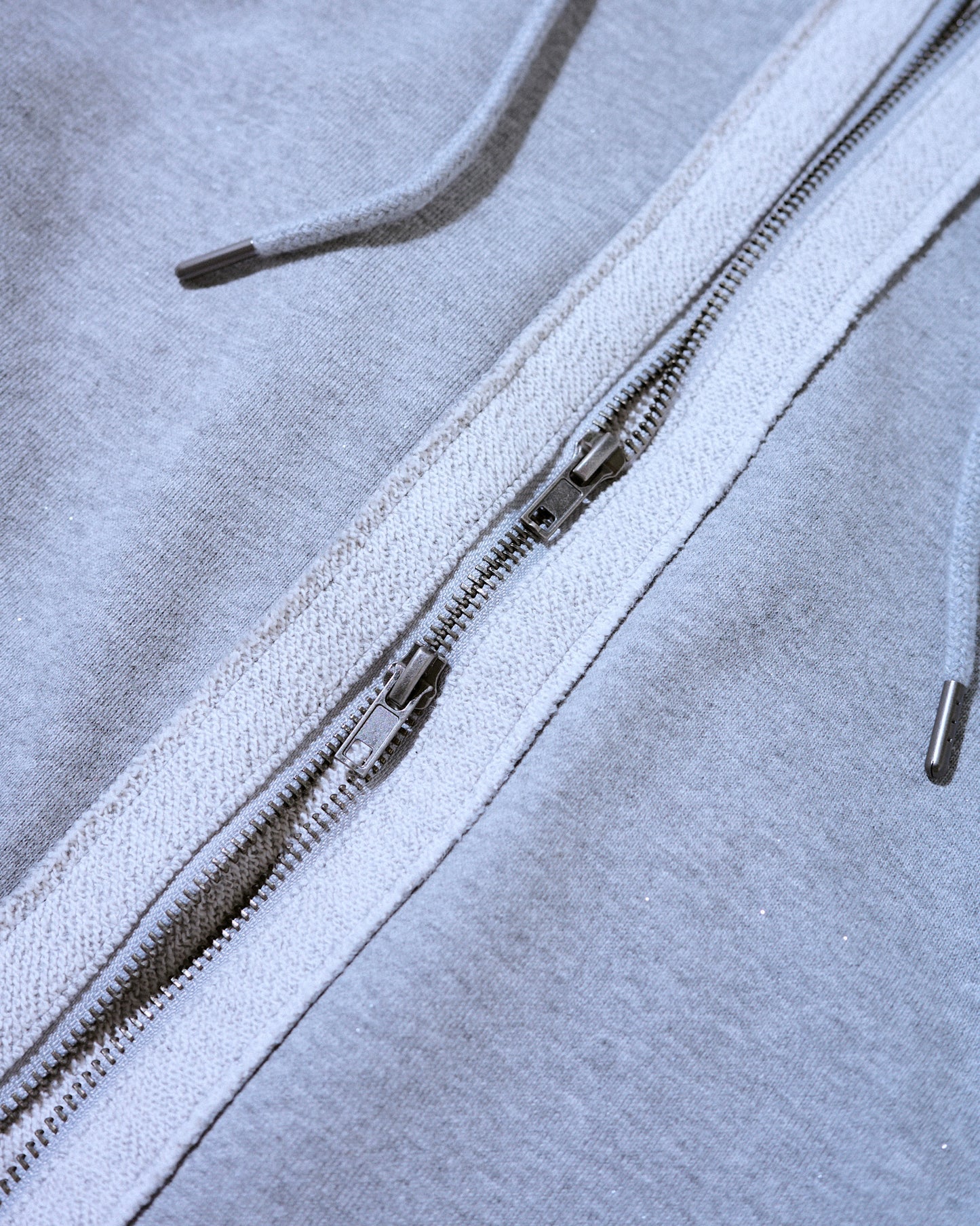 Glitter Seam Double-Zip Hoodie