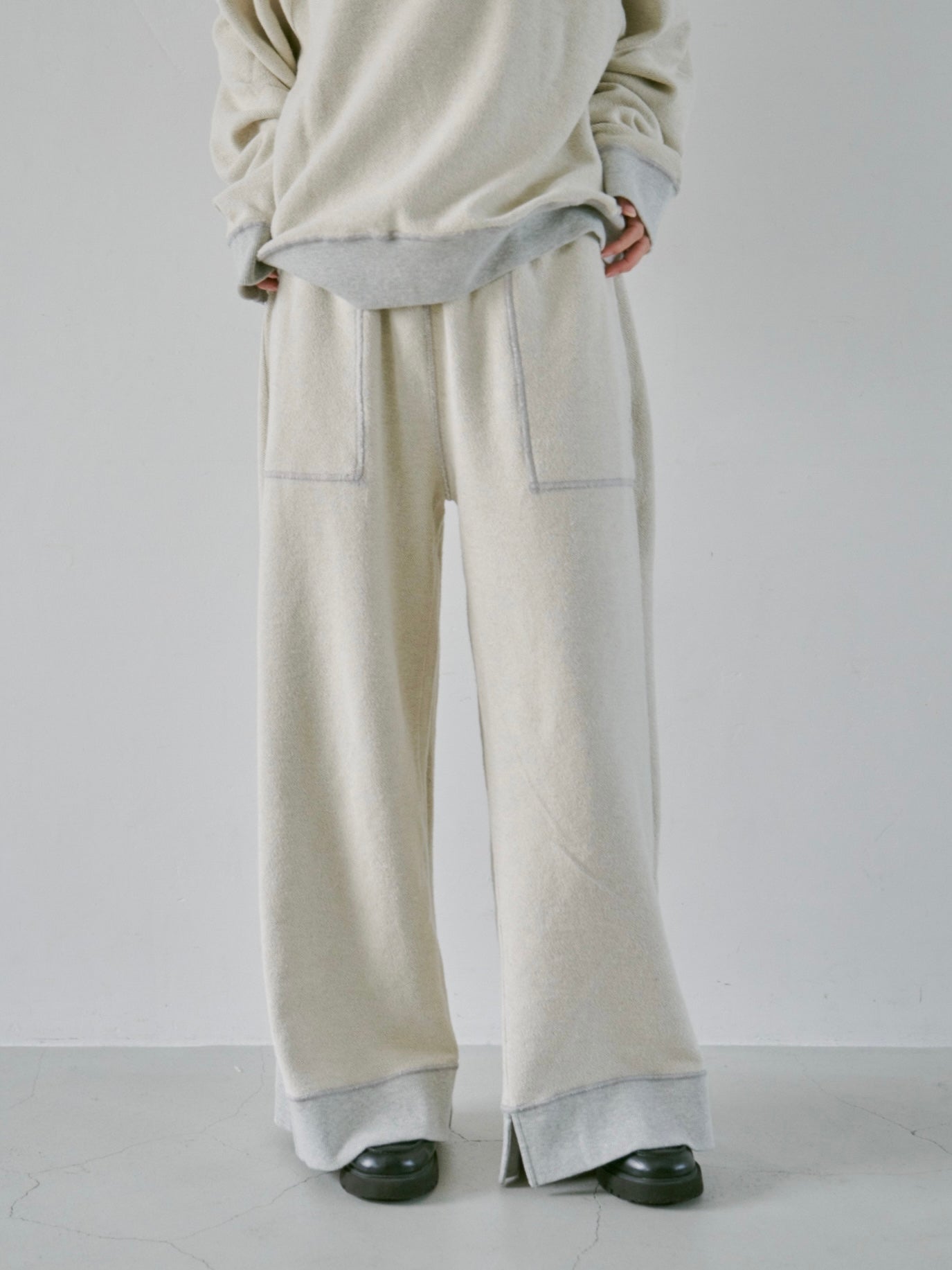 reversible inside-out baggy sweat pants