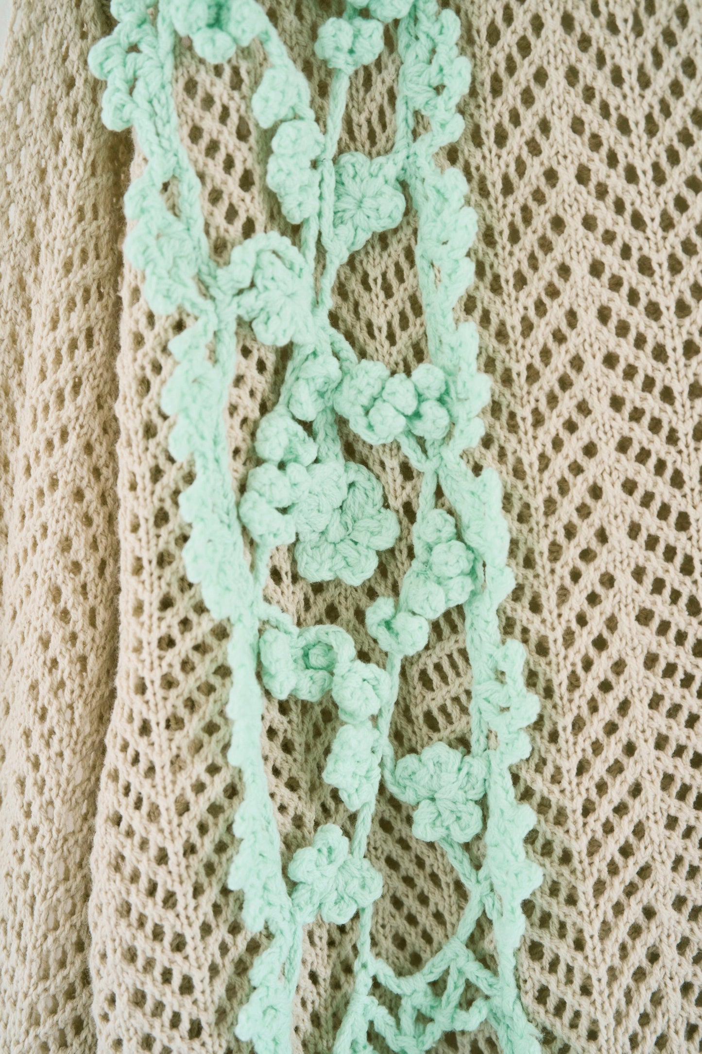 hand knit flower line Cuba shirt cardigan