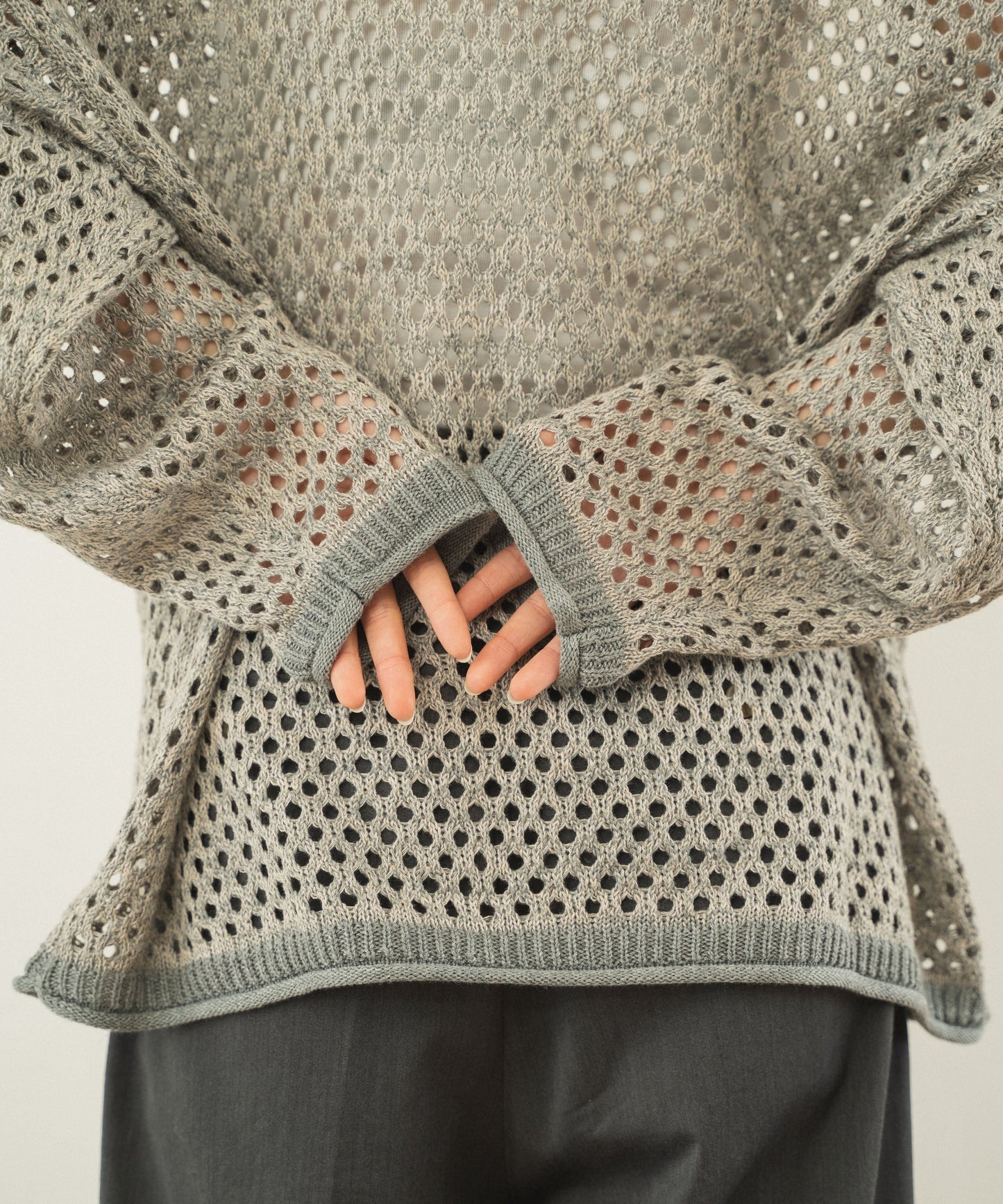 mech knit bicolor tops