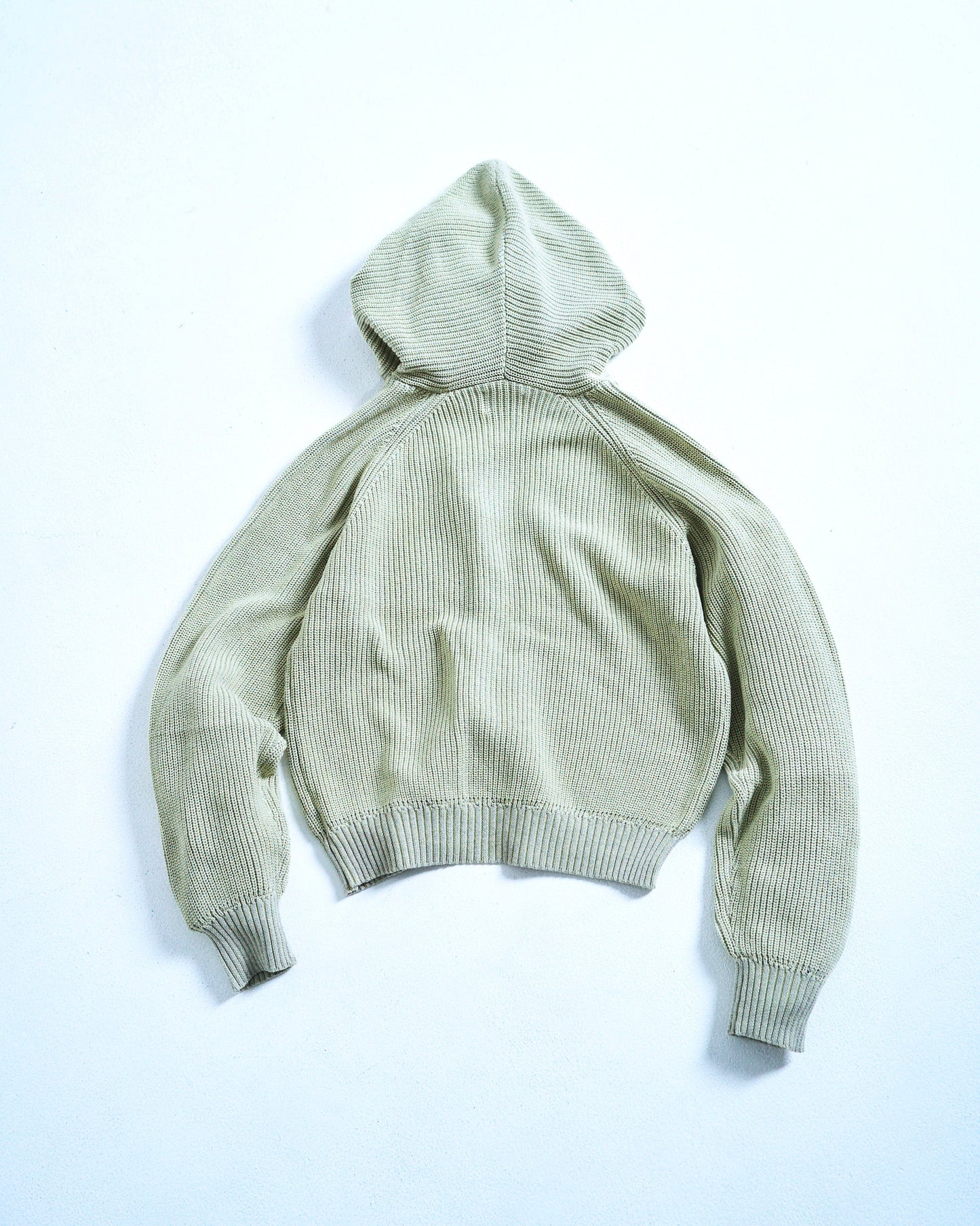 double zip mix yarn knit hoodie