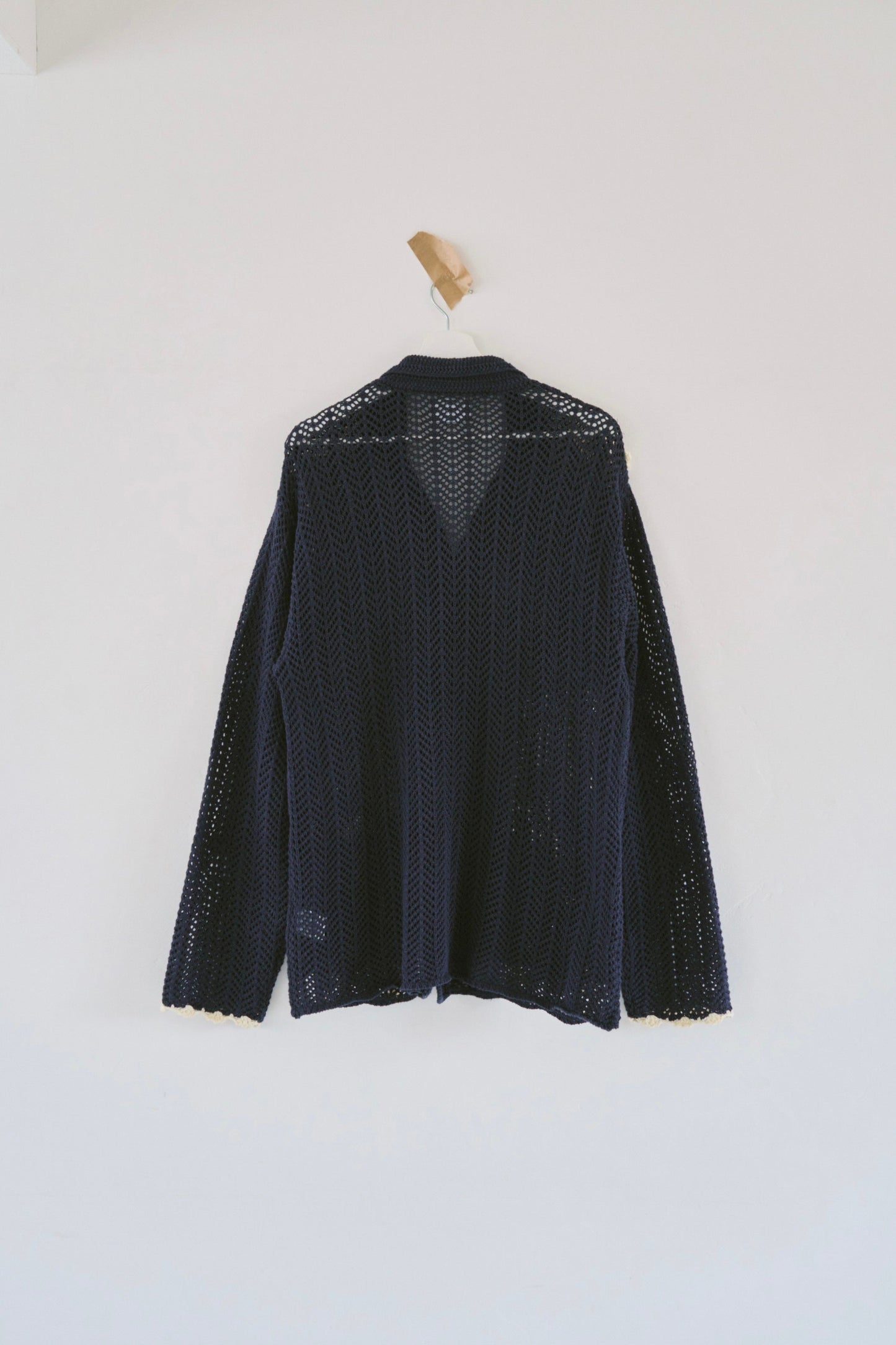 hand knit flower line Cuba shirt cardigan