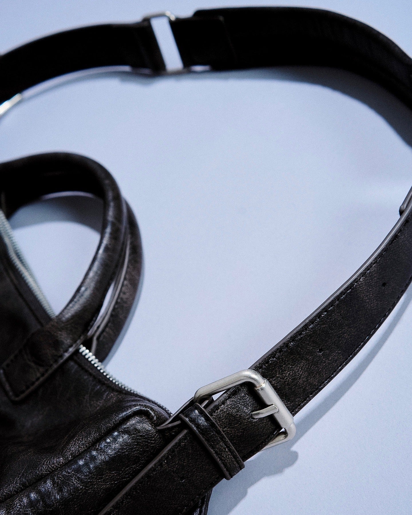 faux leather multi pocket shoulder bag