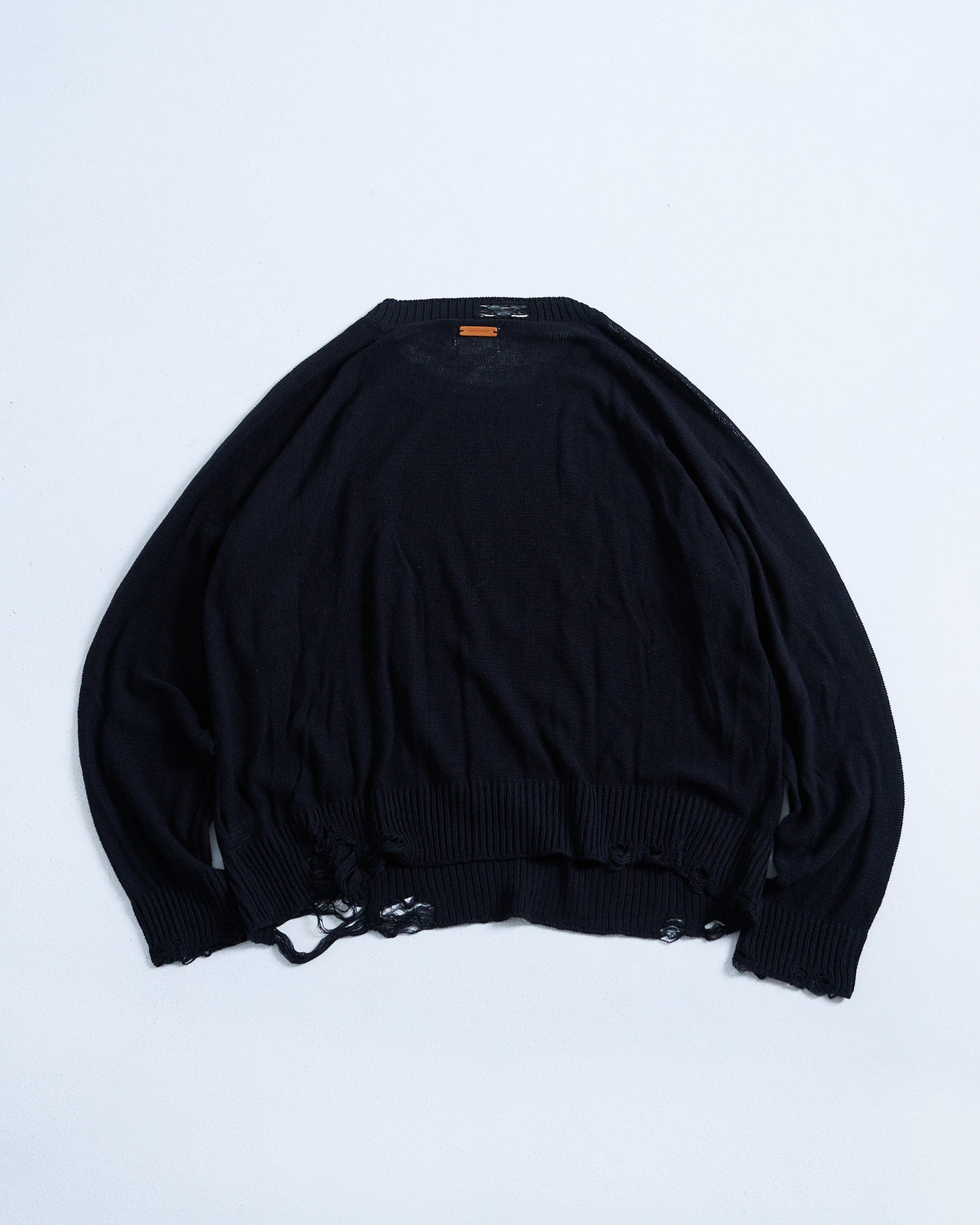 flower paint broken long sleeve sheer sweater