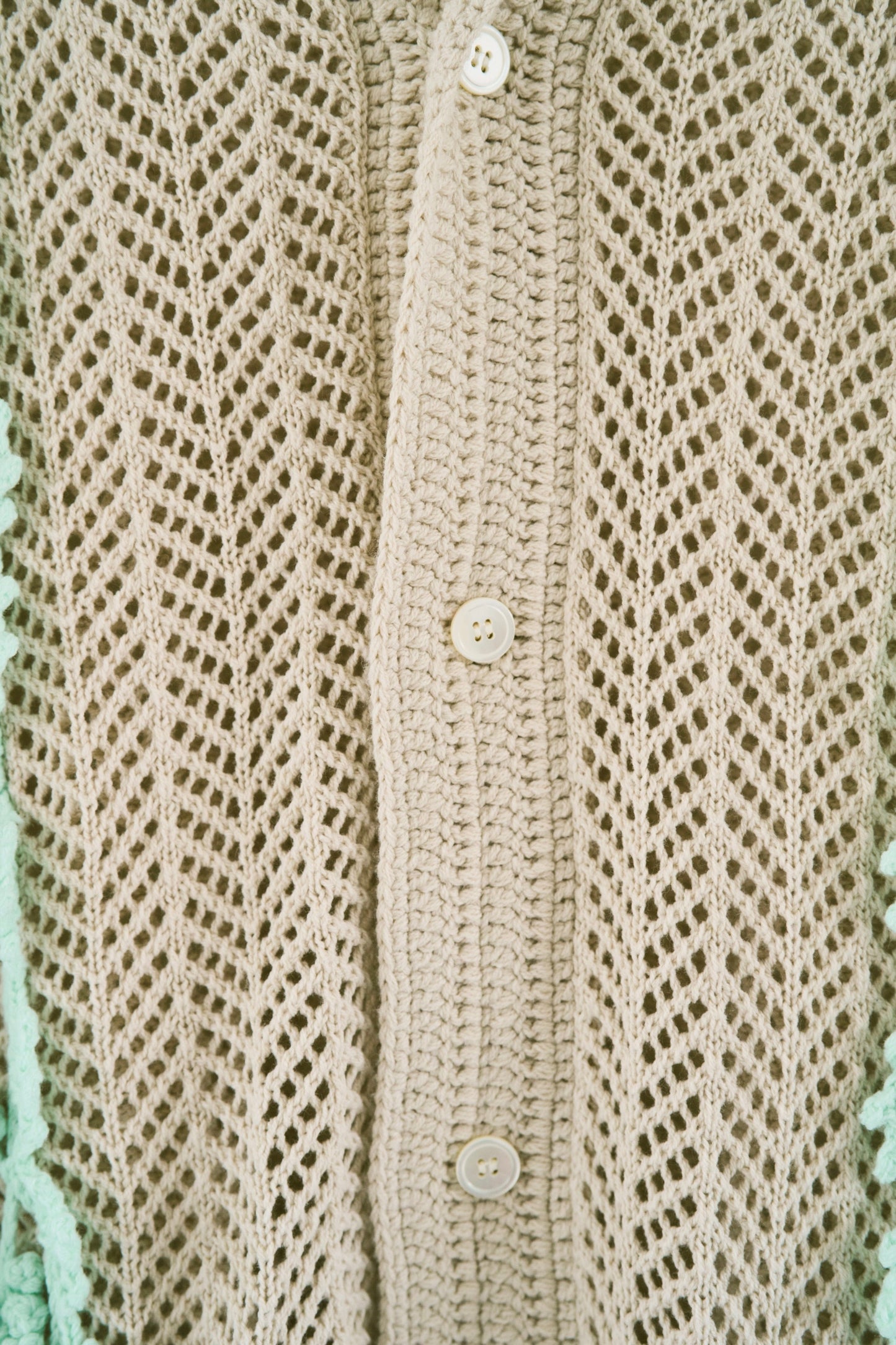 hand knit flower line Cuba shirt cardigan