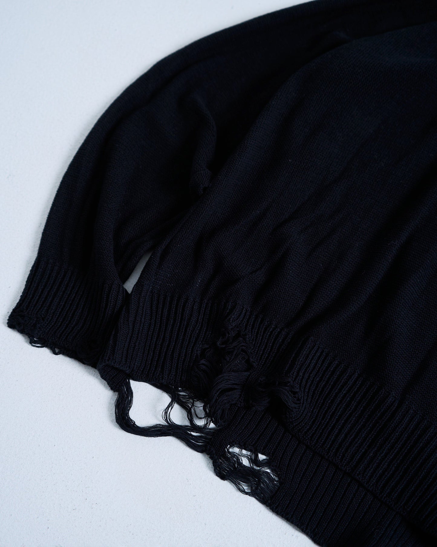flower paint broken long sleeve sheer sweater