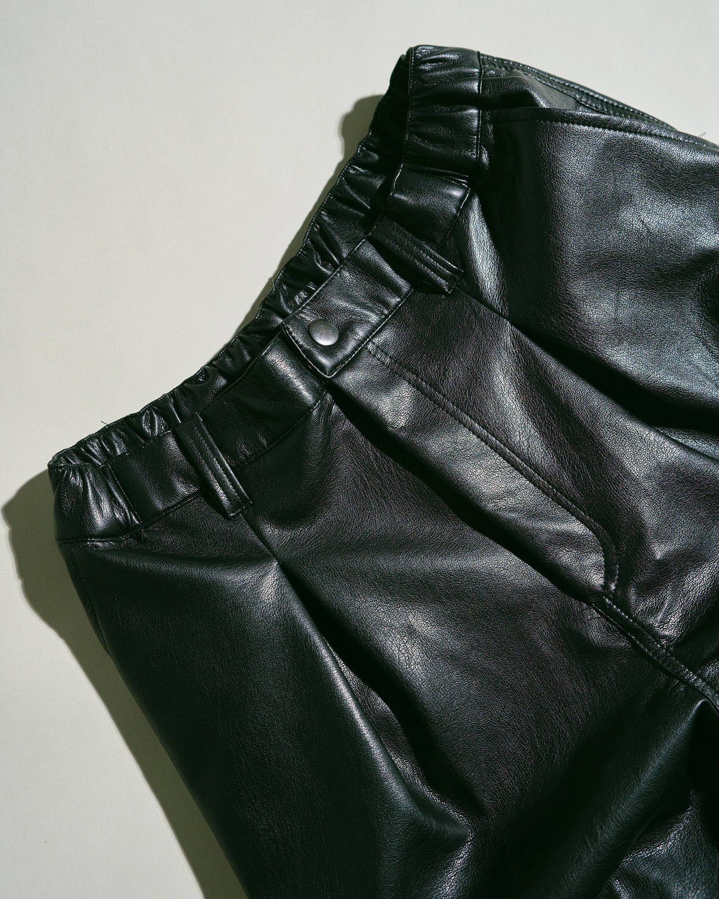wide baggy faux leather parachute cargo trouser