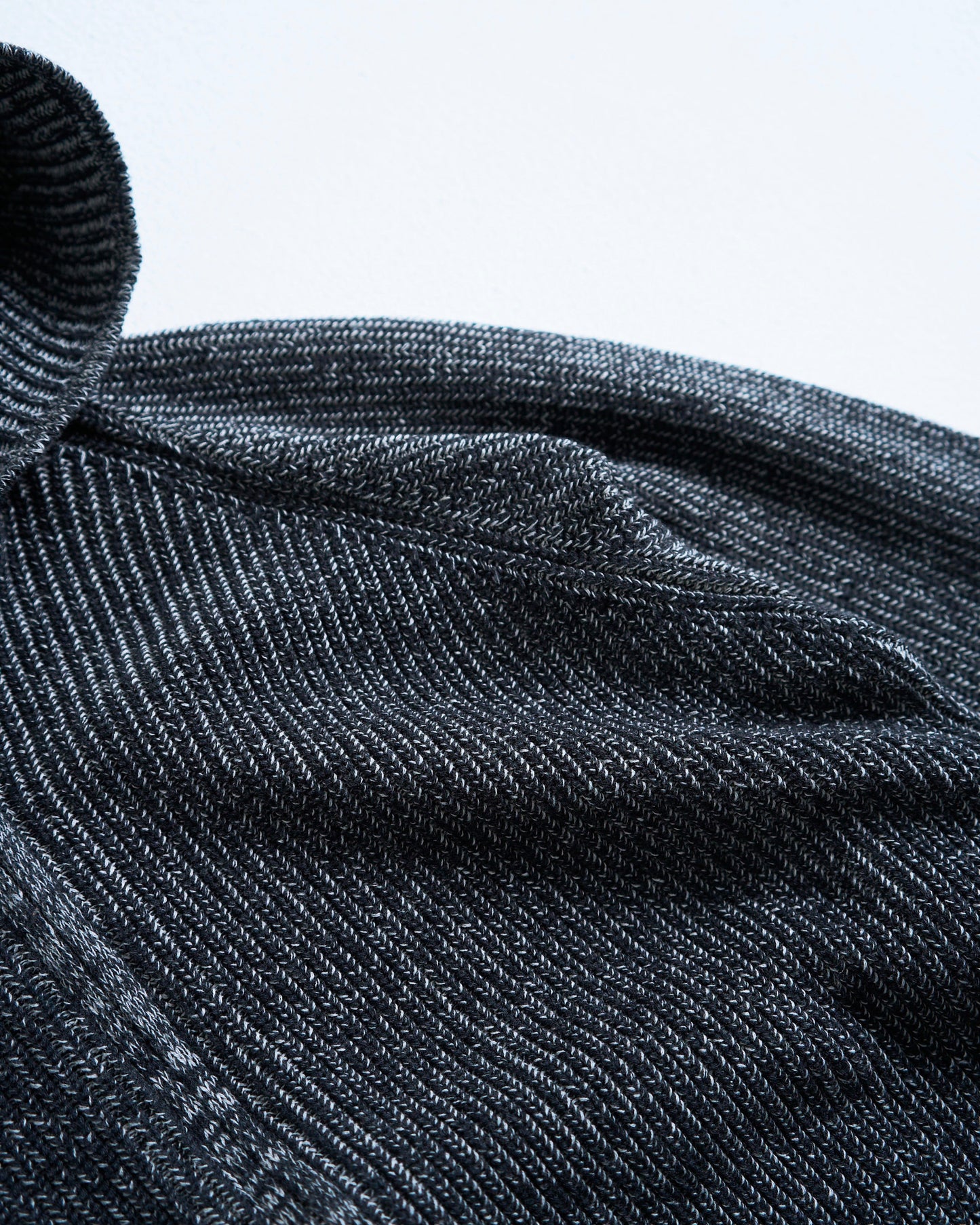 double zip mix yarn knit hoodie