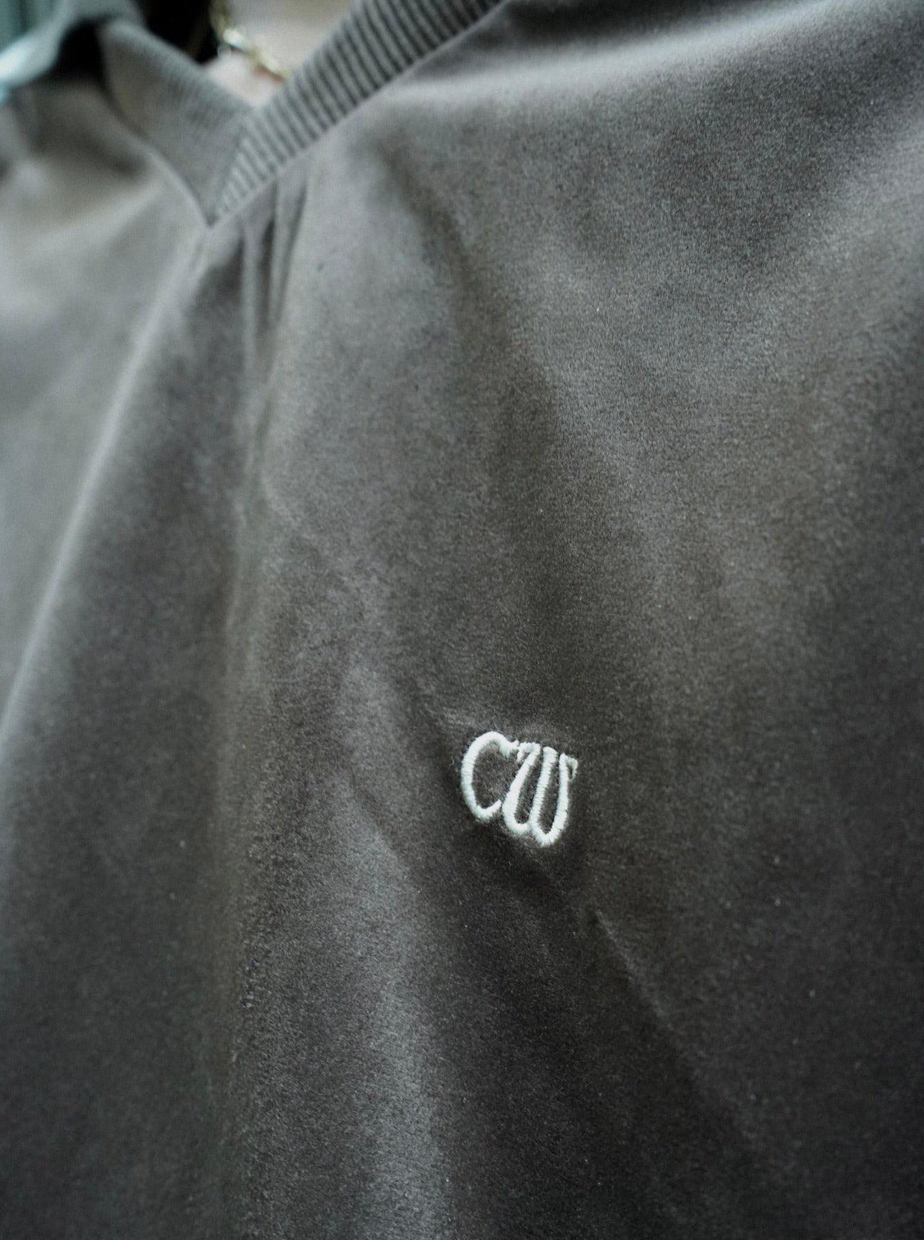 flower embroidery line velour skipper game shirt