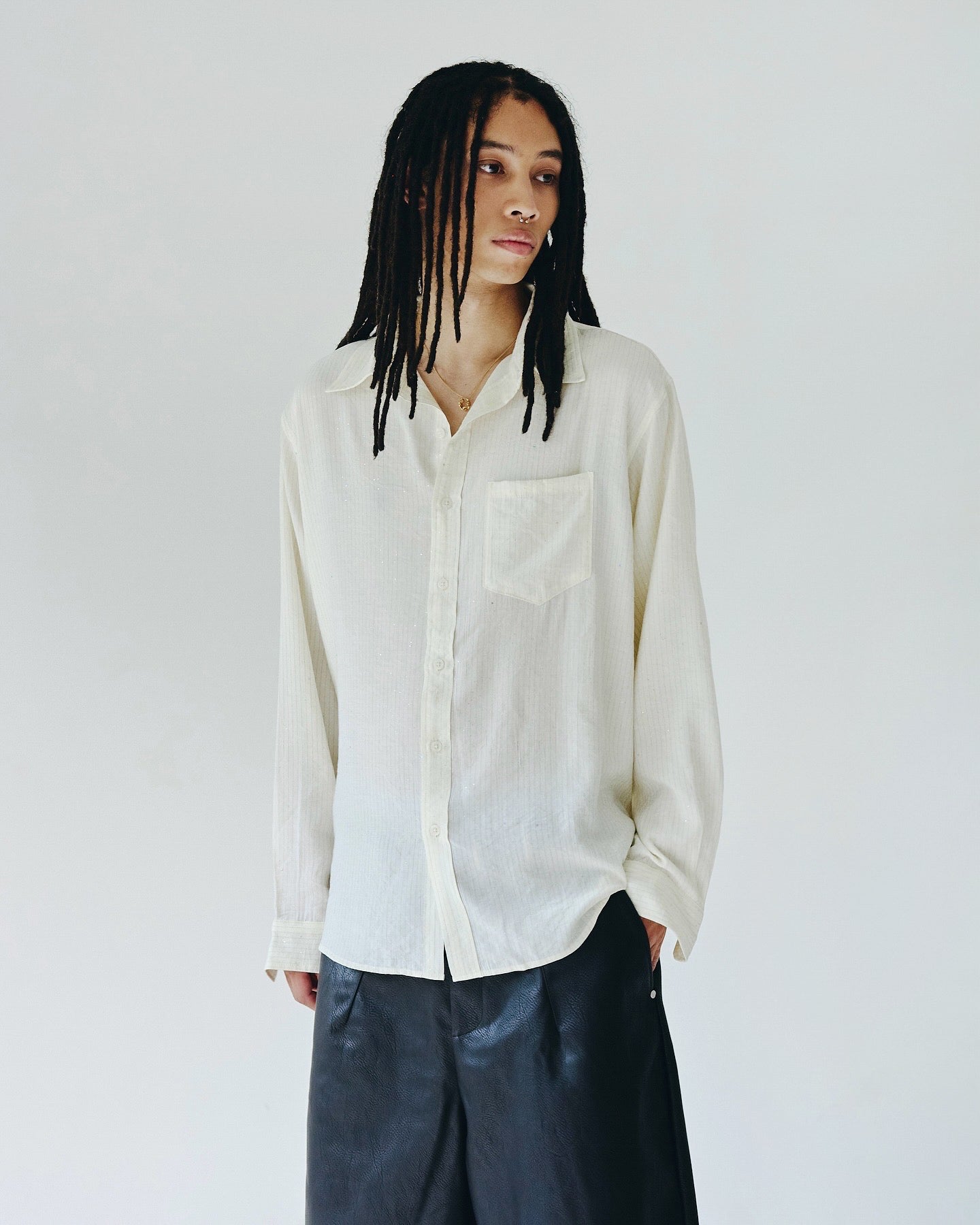 shinee rayon stripe l/s shirt