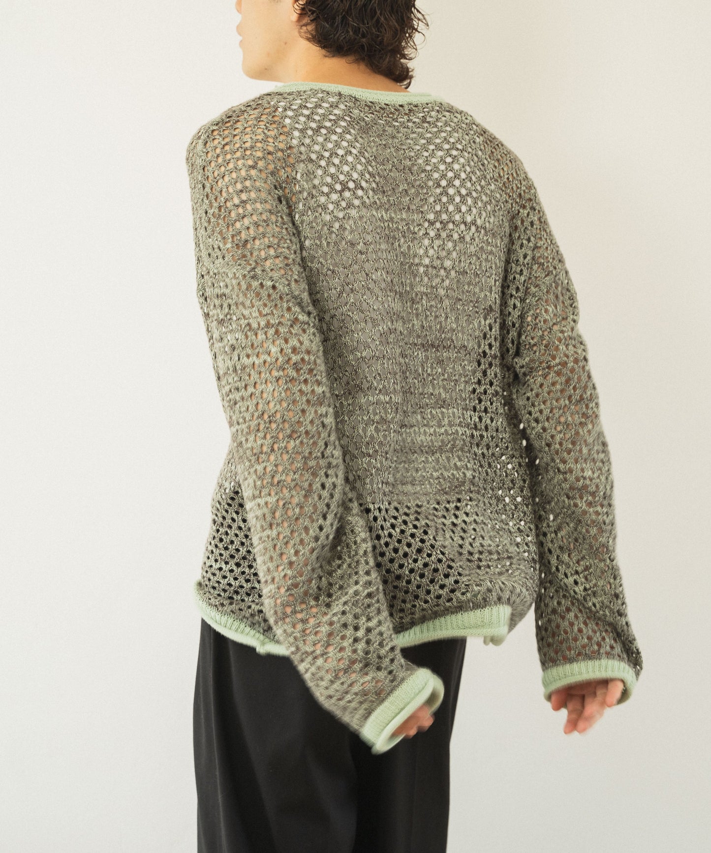 mech knit bicolor tops