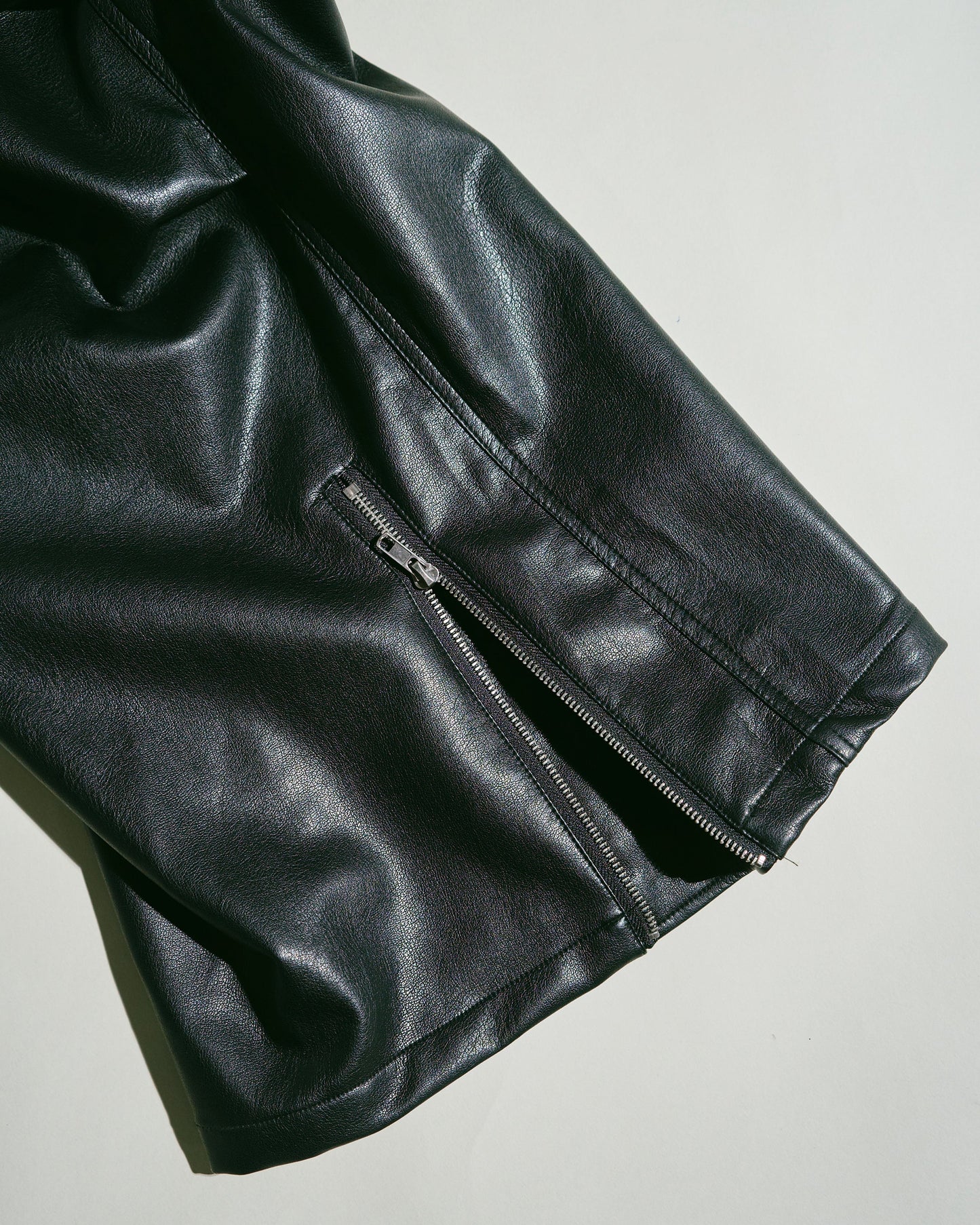 wide baggy faux leather parachute cargo trouser