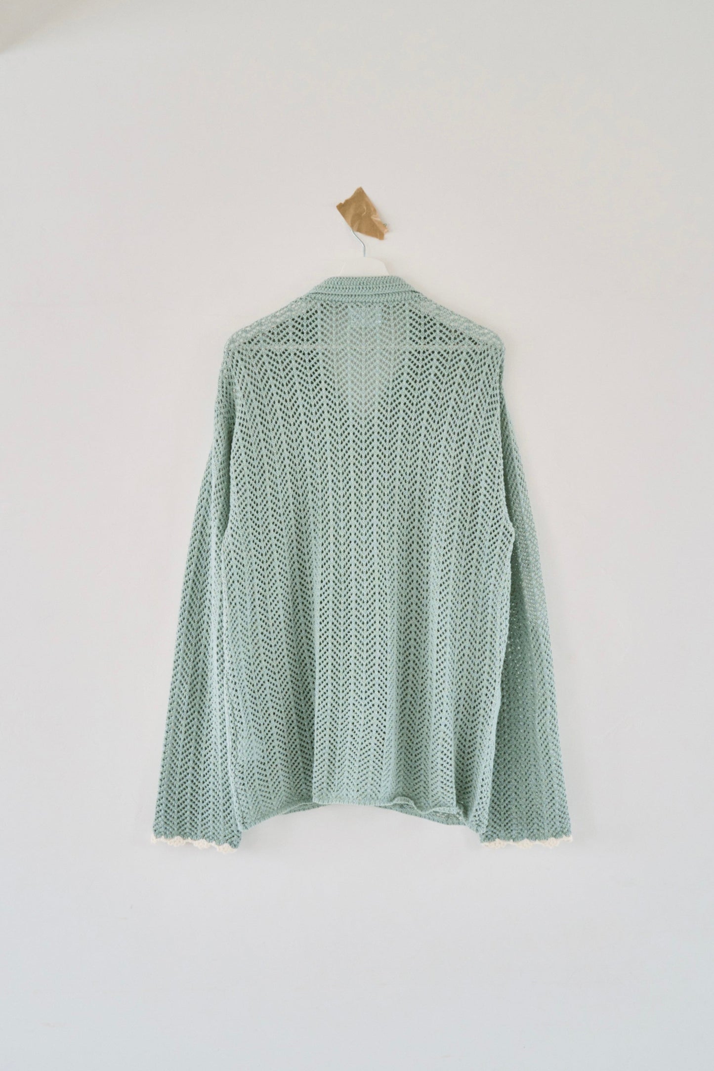 hand knit flower line Cuba shirt cardigan