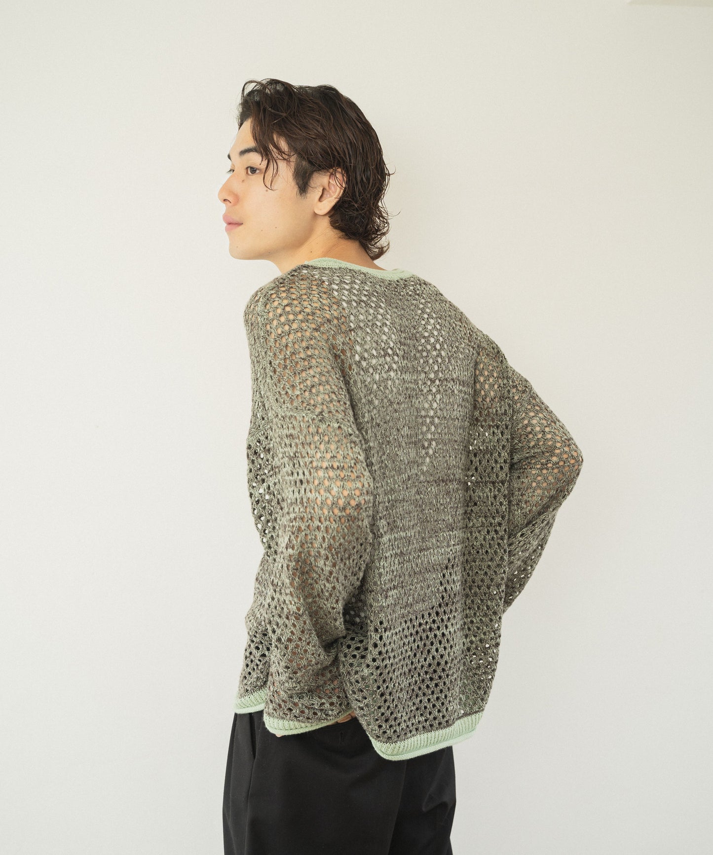 mech knit bicolor tops