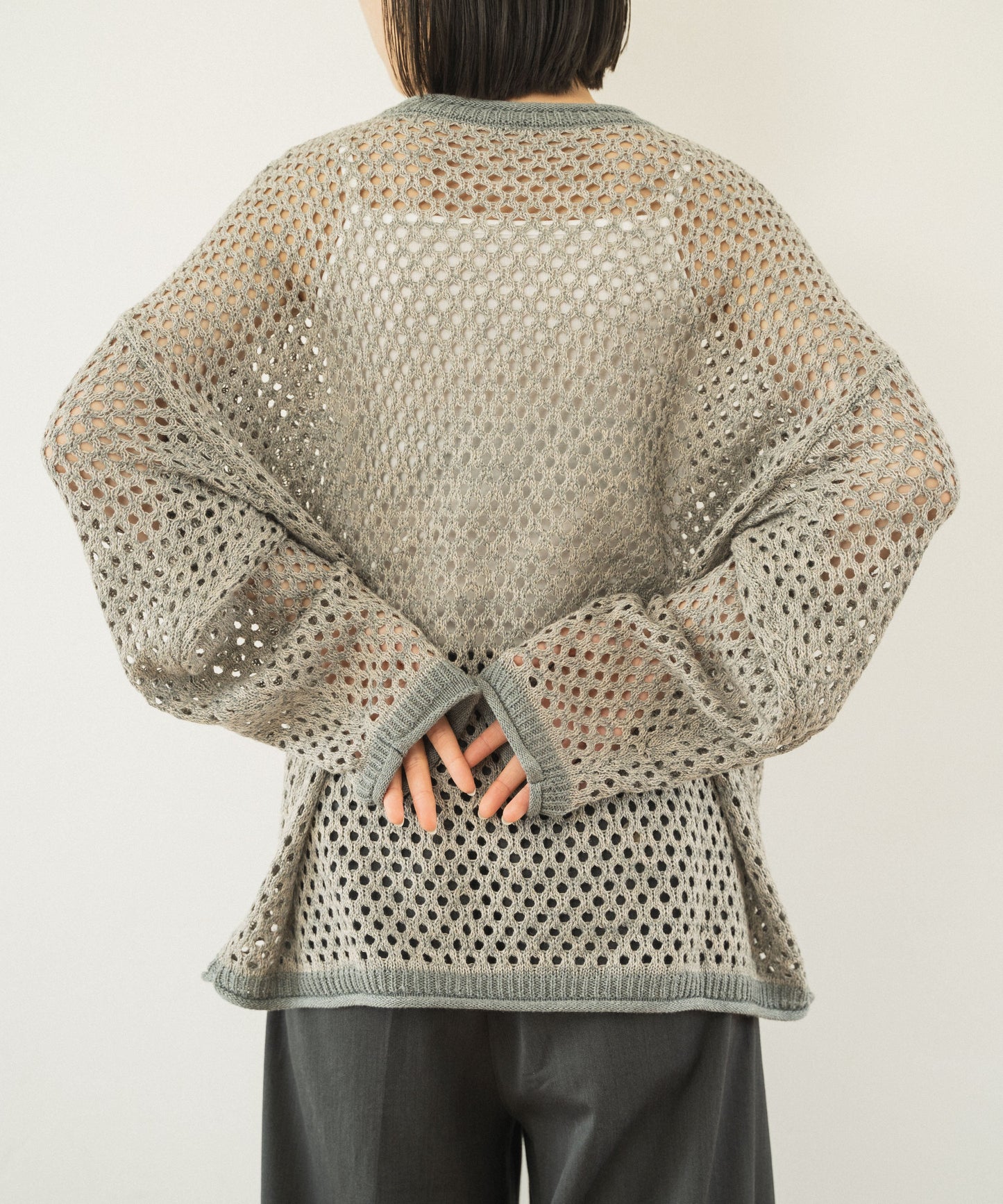 mech knit bicolor tops