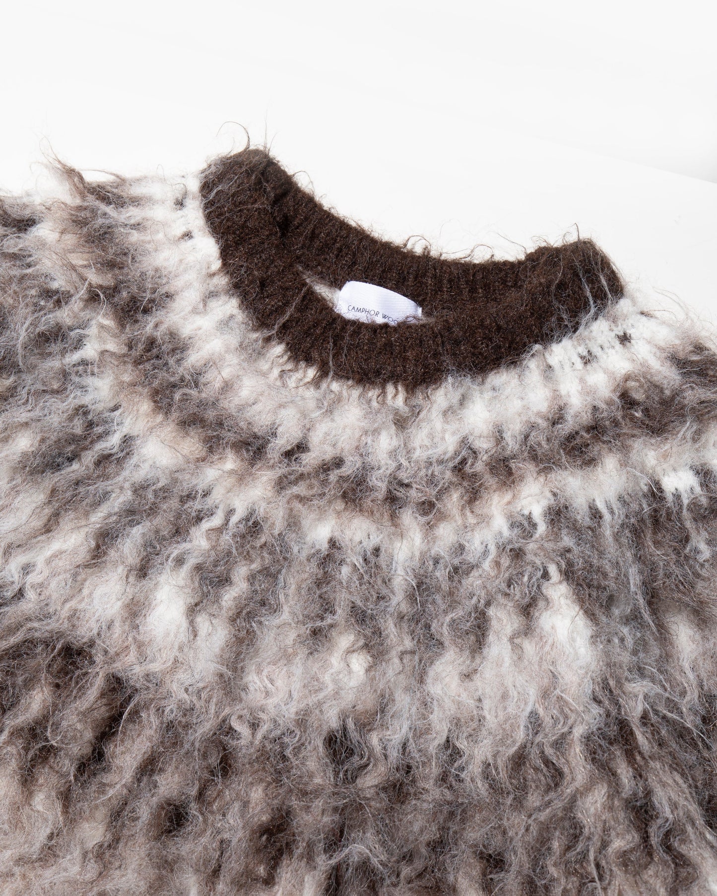 wool mix over shaggy nordic sweater