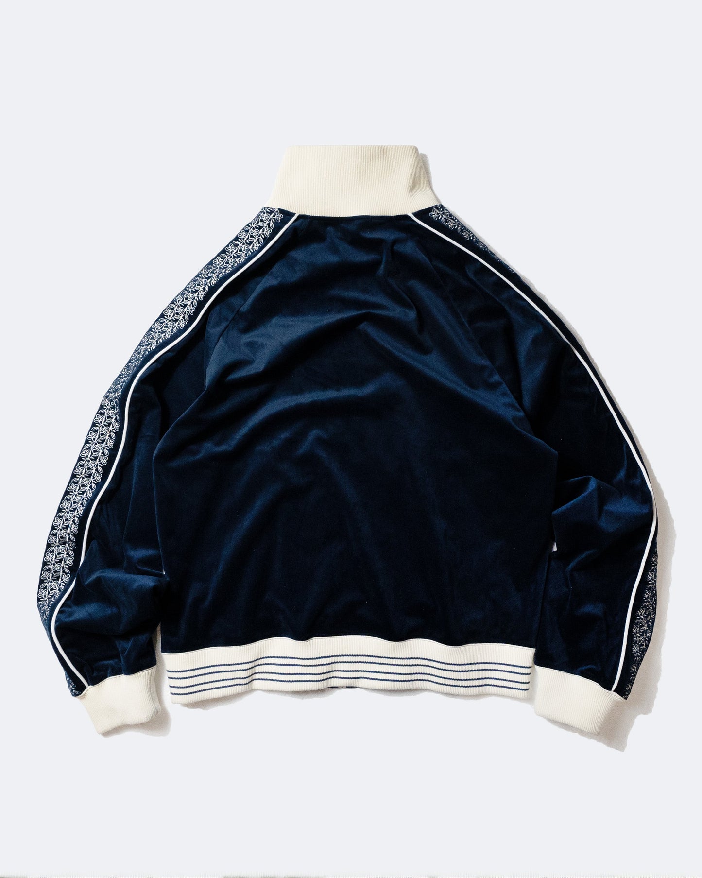 velvet flower embroidery line track jacket