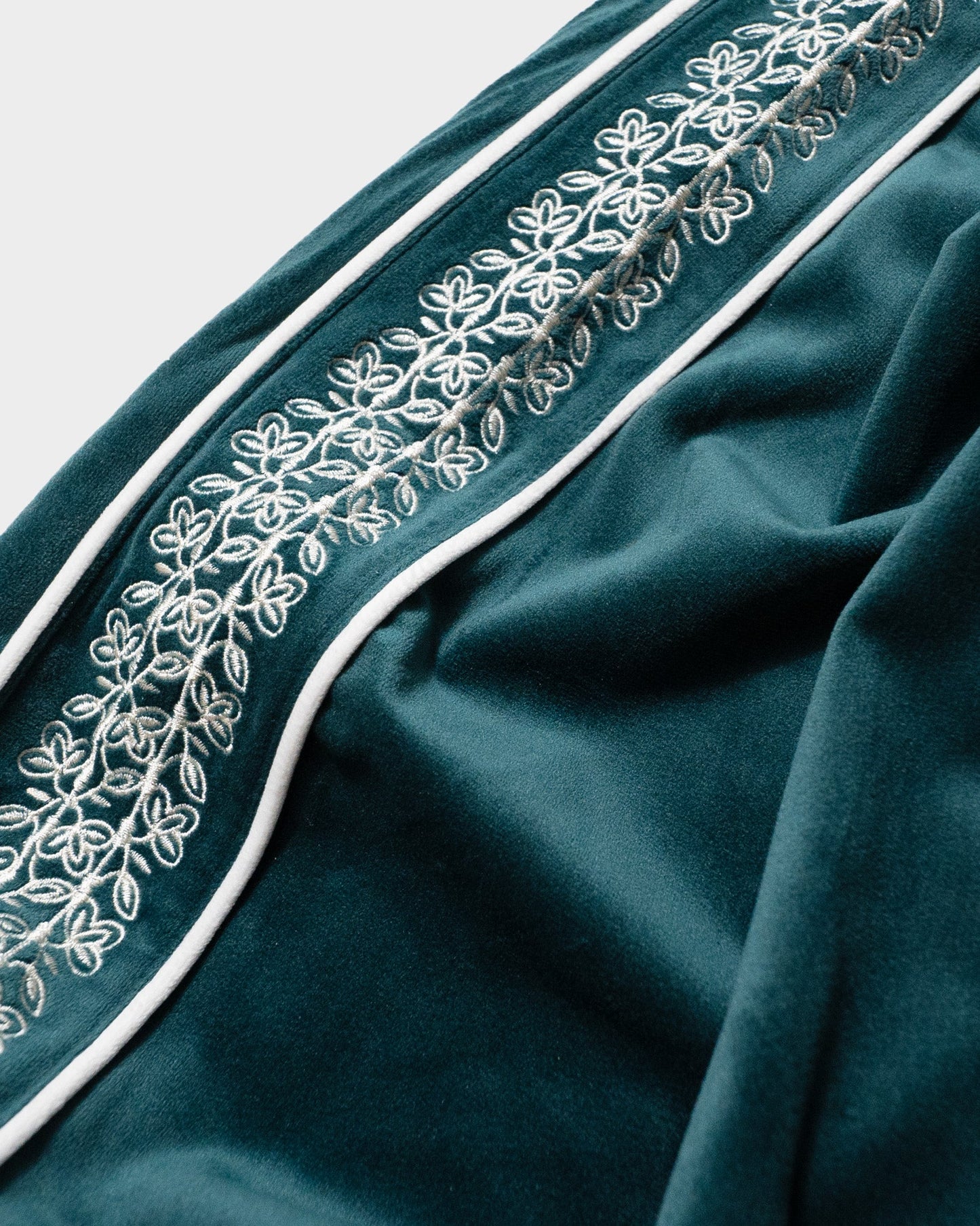 velvet flower embroidery line track jacket