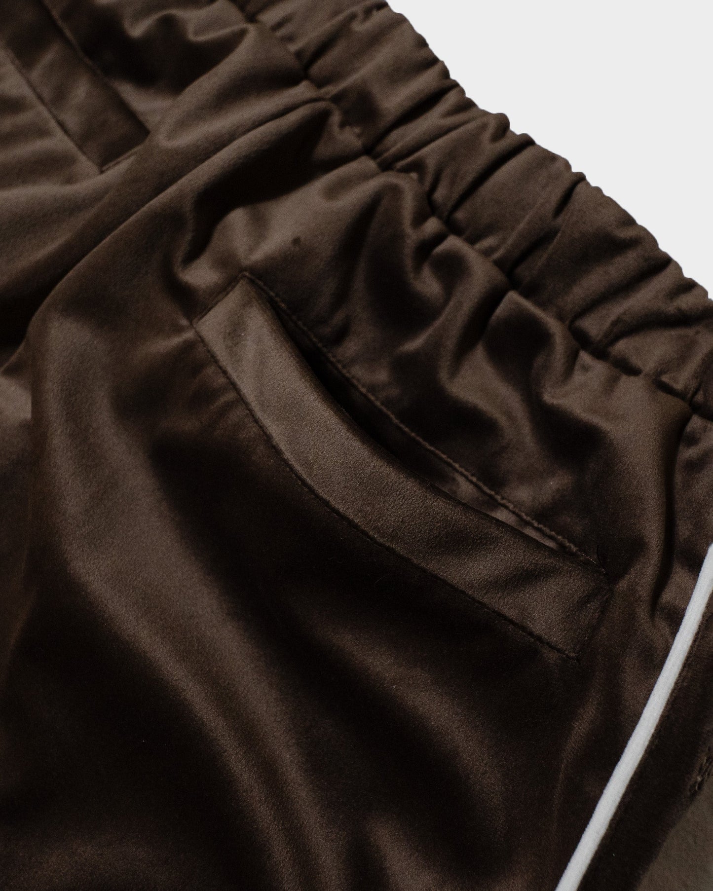 velvet flower embroidery line baggy track pants