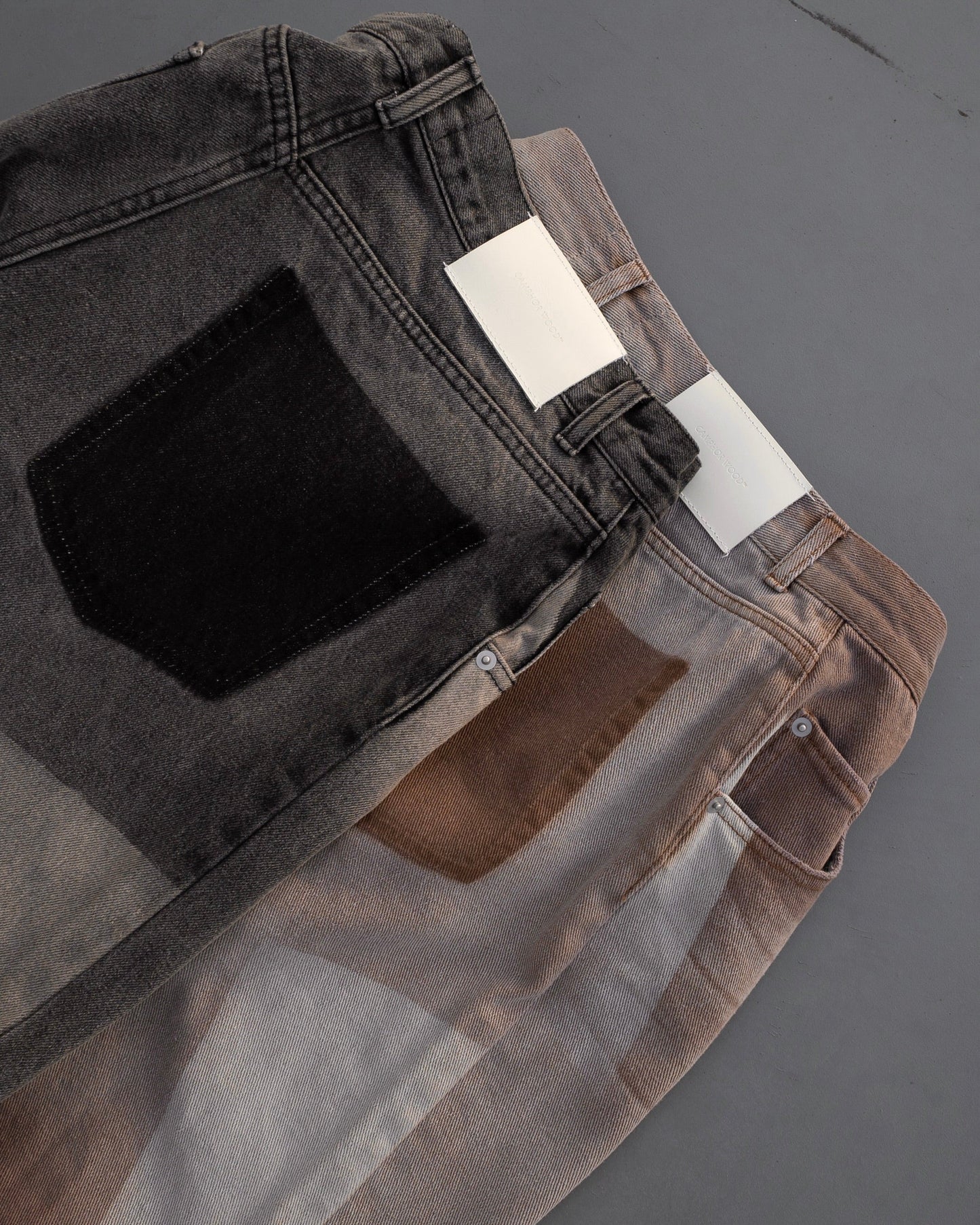 fade blast semi-baggy denim