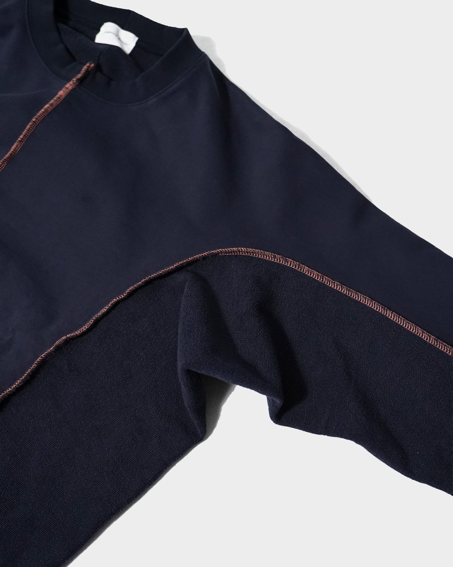 patchwork inside-out stiching sweat