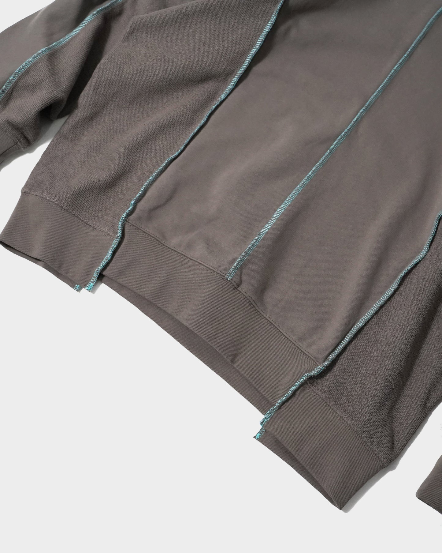 patchwork inside-out stiching sweat