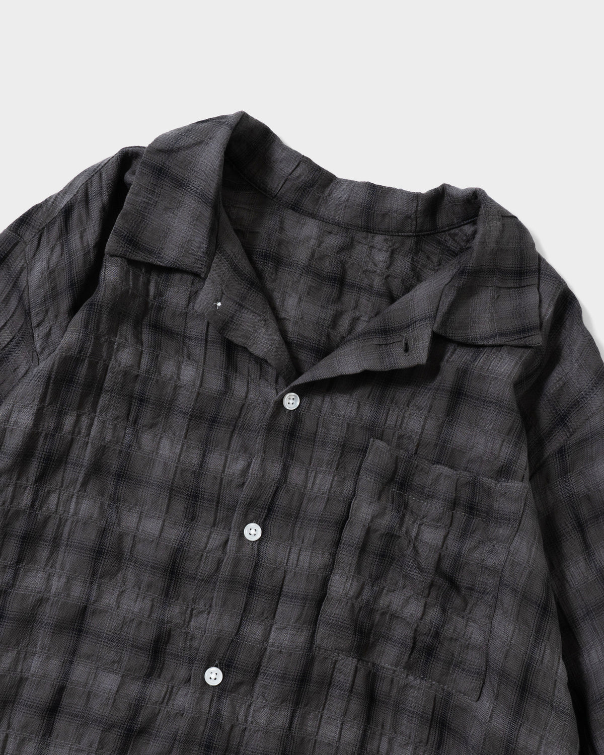 L/S SHIRRING CHECK SHIRT