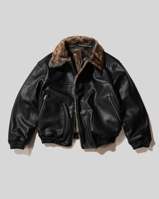 leather/fur faux reversible flight jacket (発送予定:2025年11月上旬~)