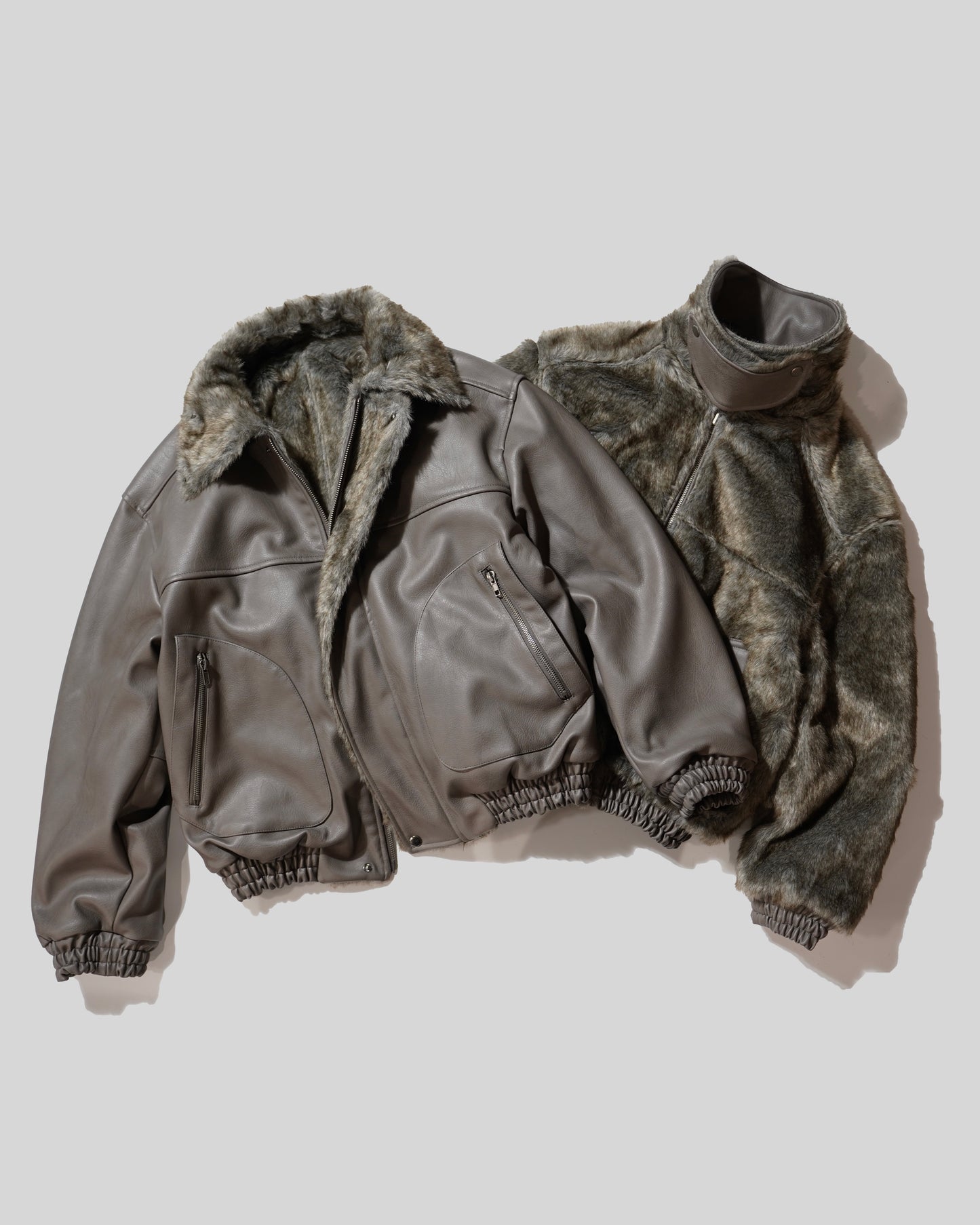 leather/fur faux reversible flight jacket (発送予定:2025年11月上旬~)