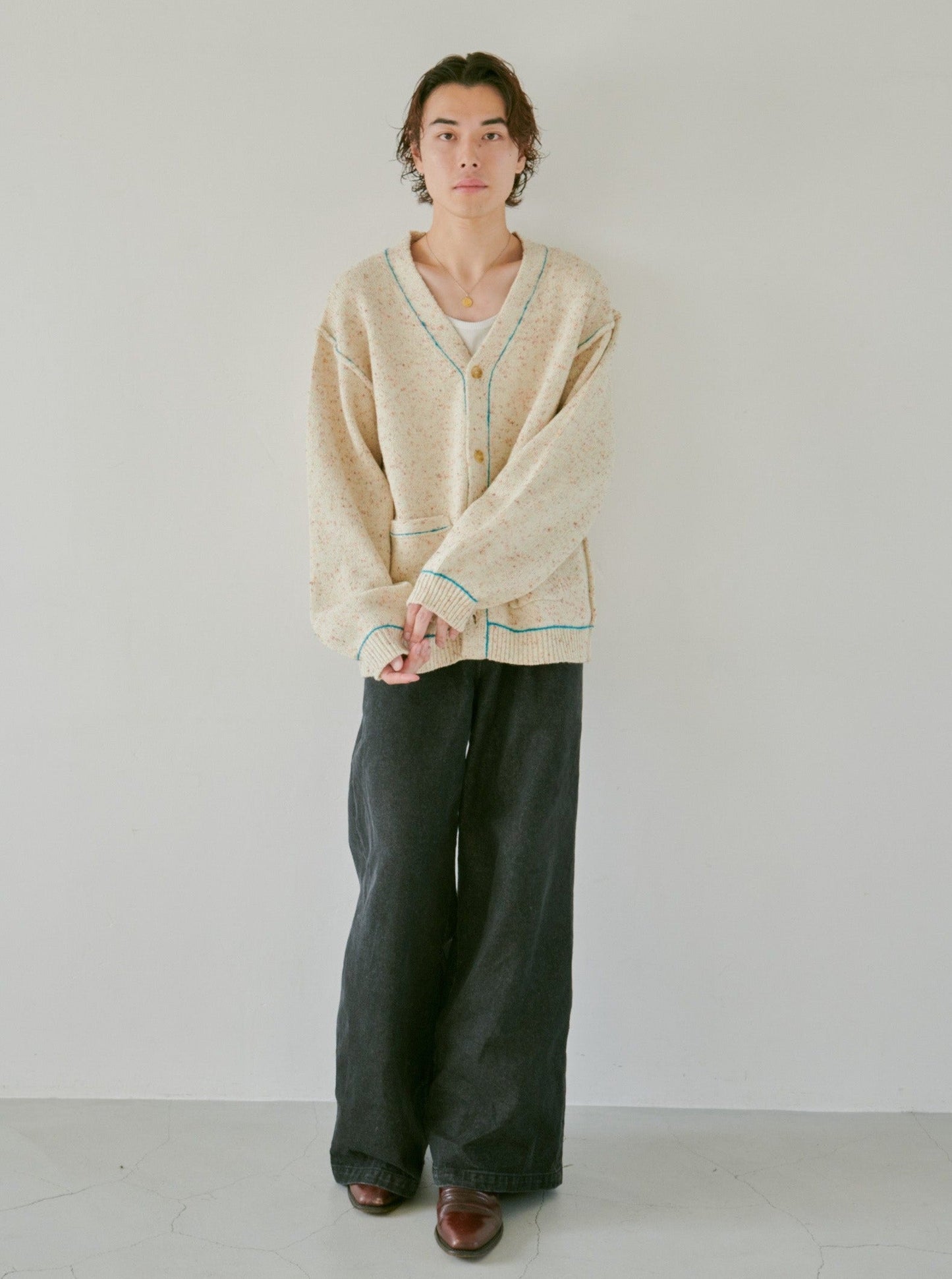 nep stitching loose cardigan