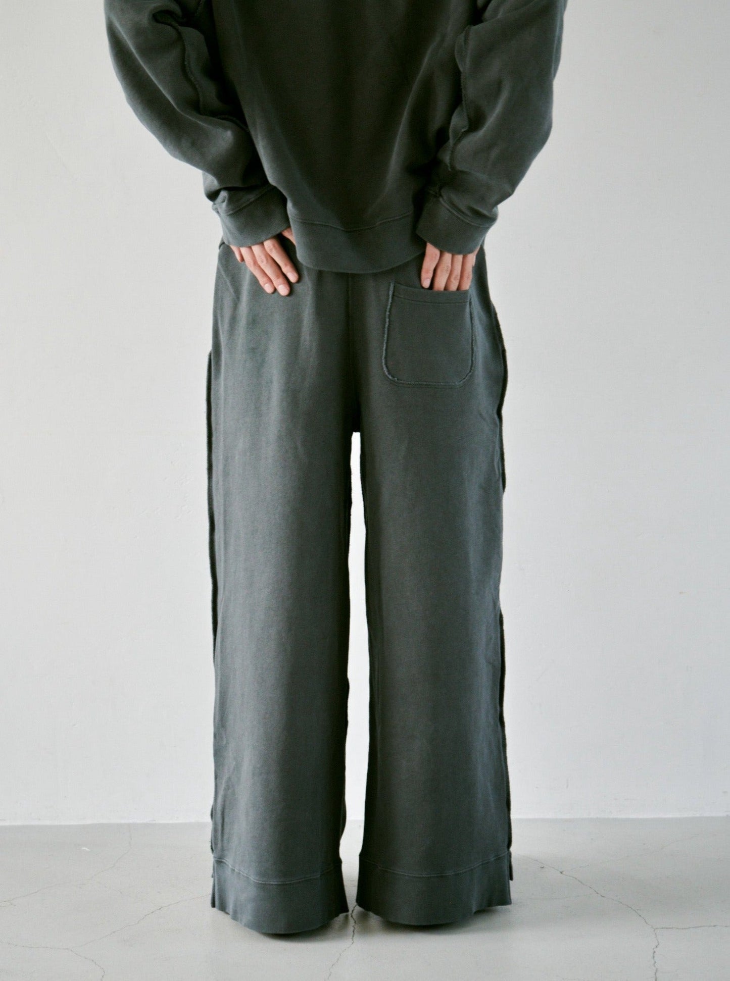 reversible inside-out baggy sweat pants