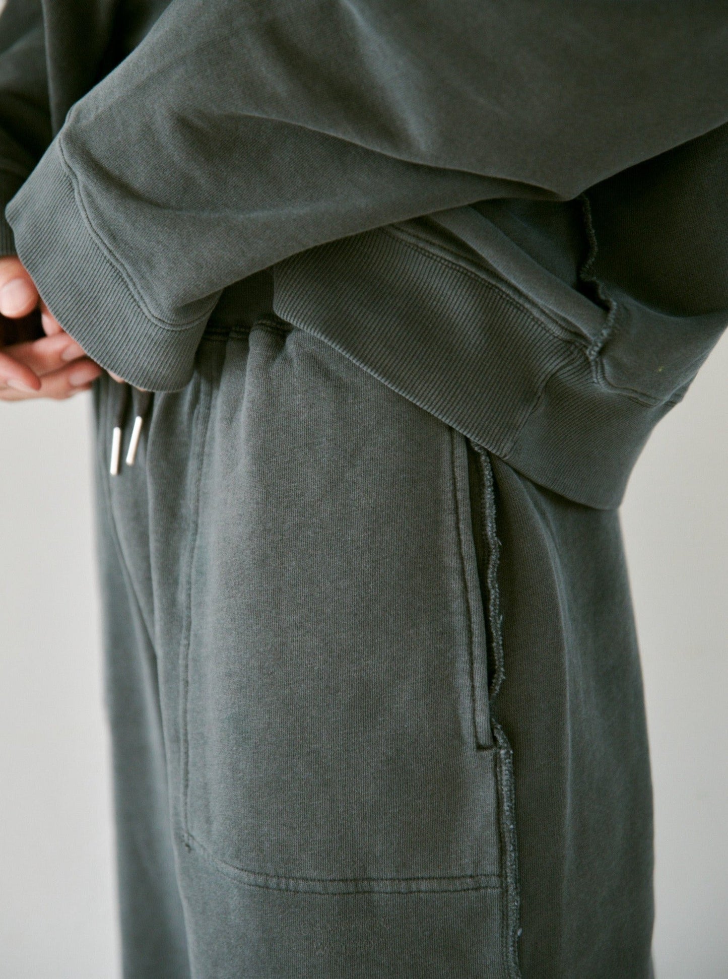 reversible inside-out baggy sweat pants