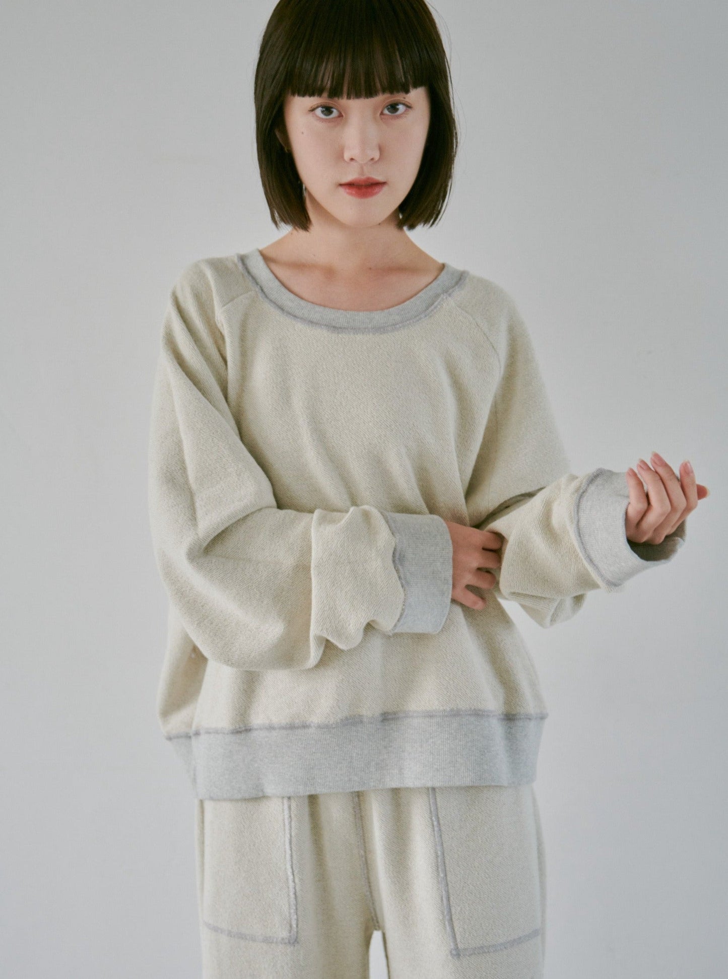 reversible inside-out baggy sweat pants