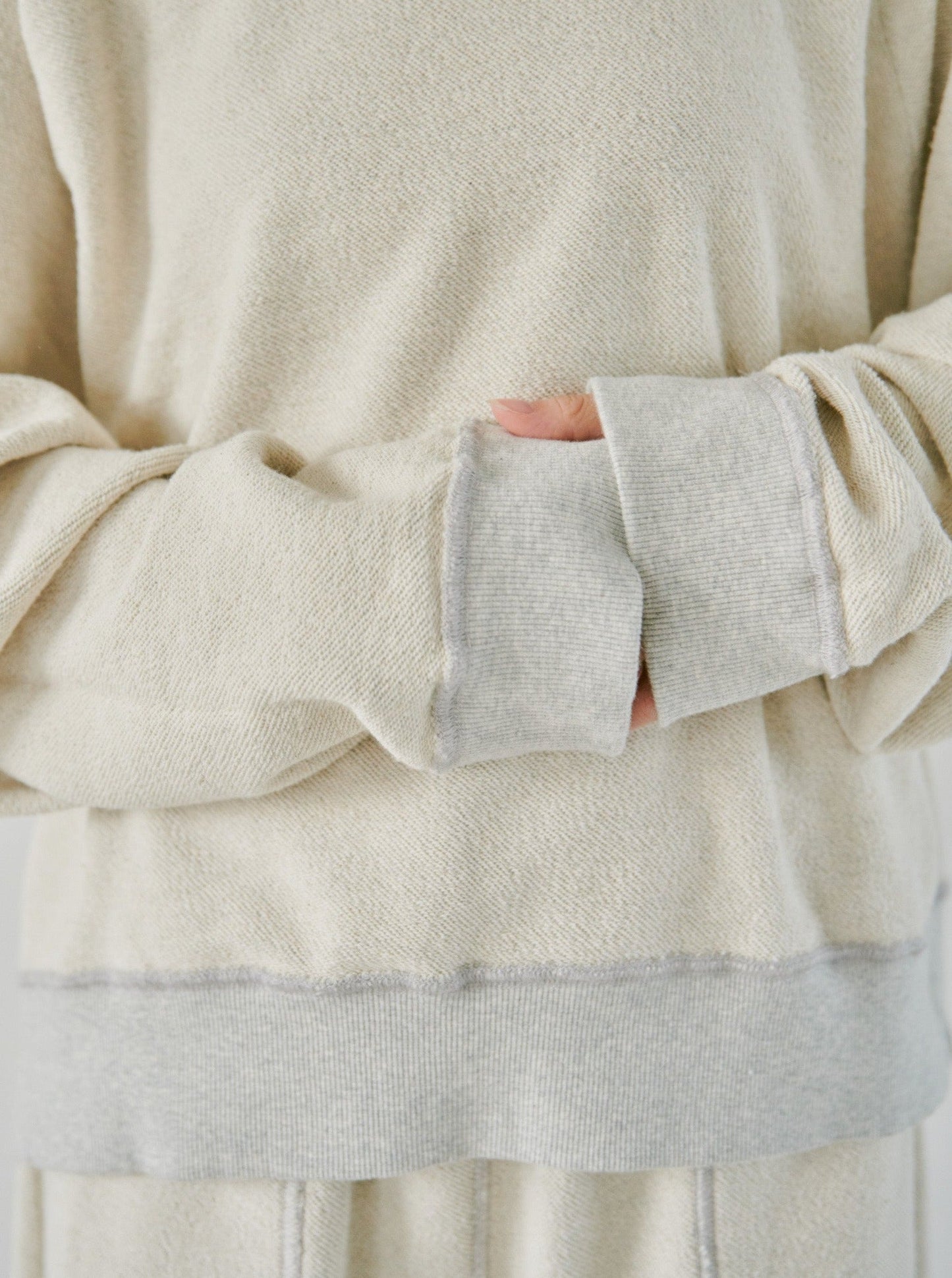 reversible inside-out wide sweat tops