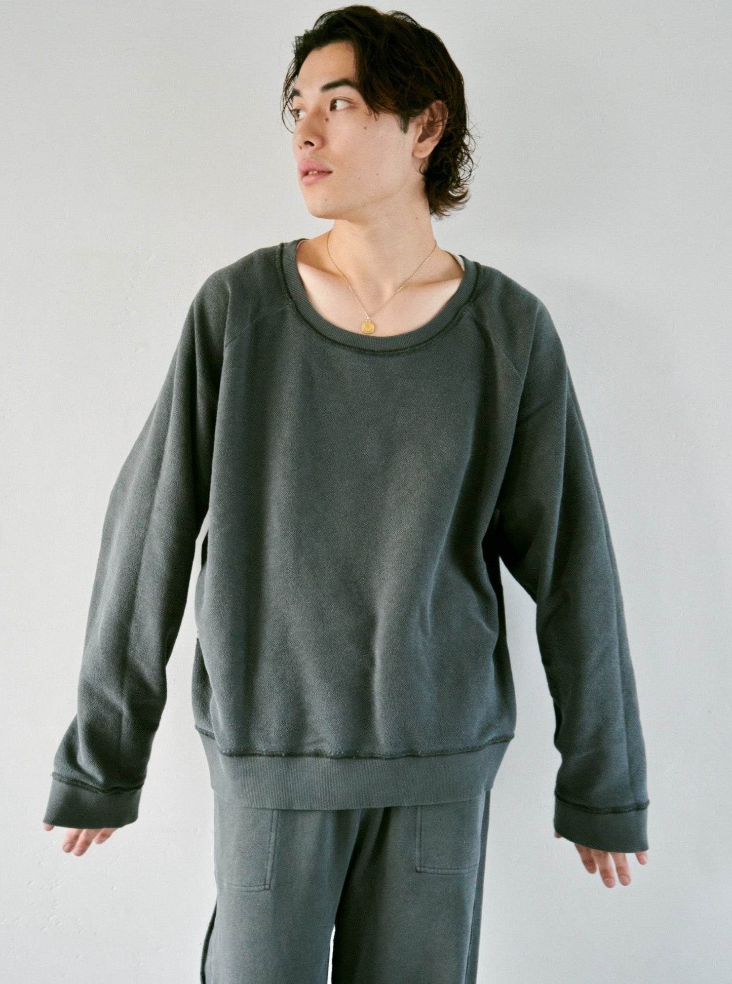 reversible inside-out baggy sweat pants
