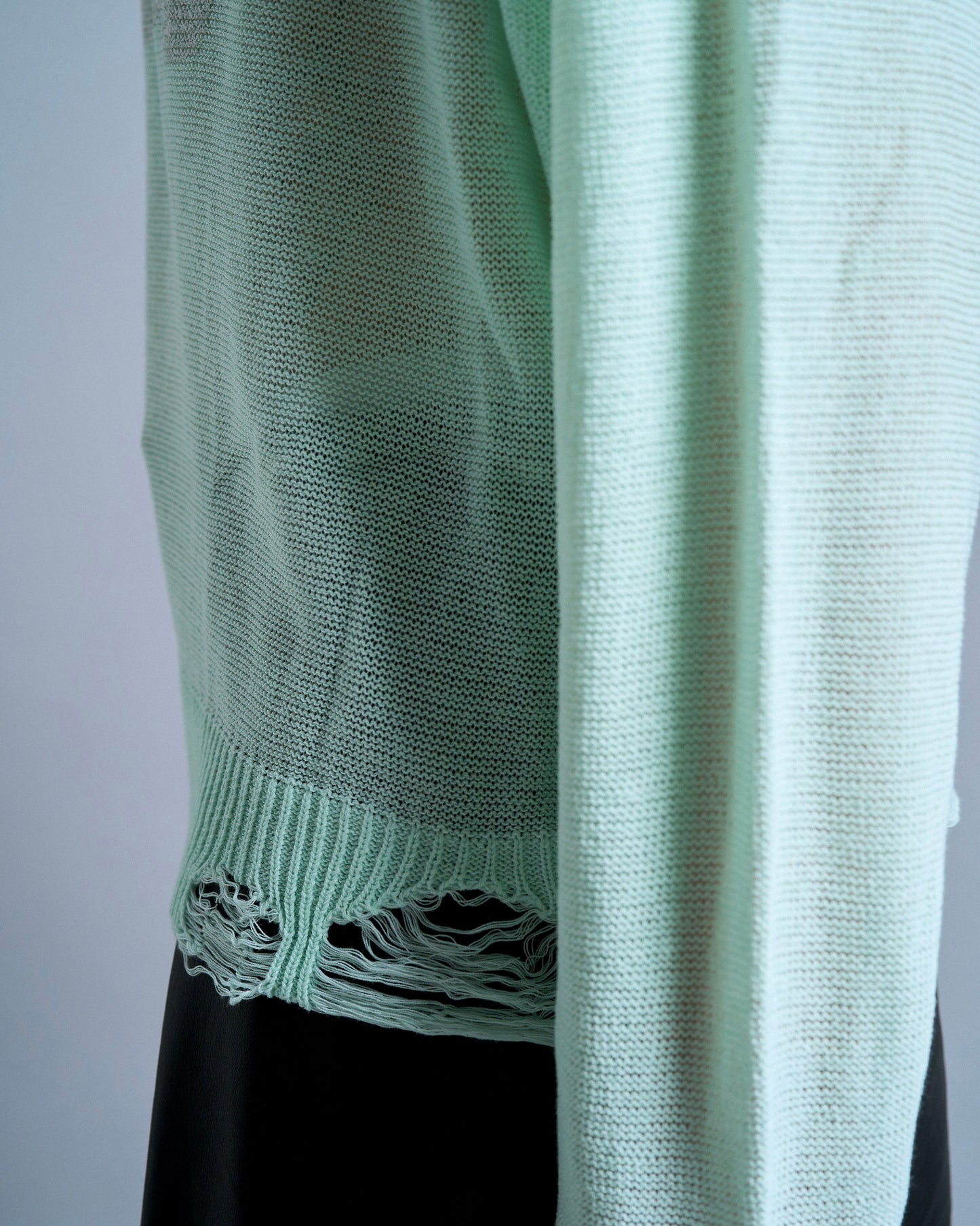flower paint broken long sleeve sheer sweater