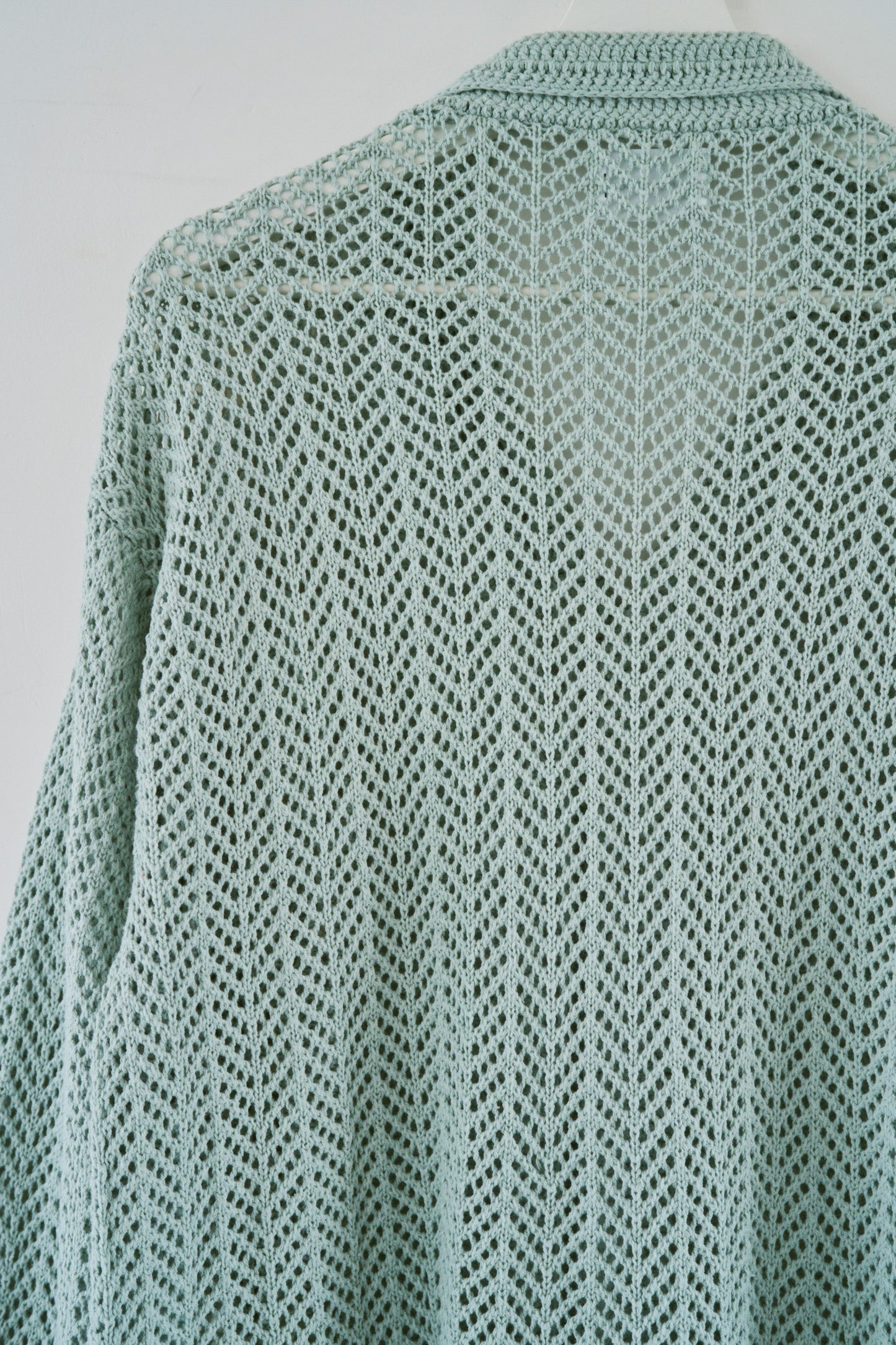 hand knit flower line Cuba shirt cardigan