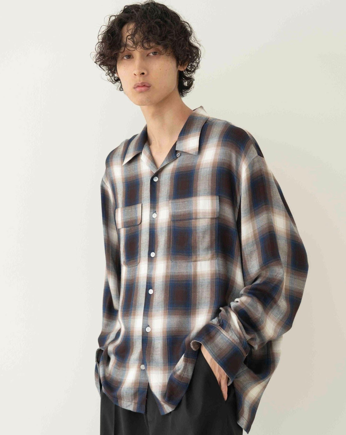 Rayon ombre check shirts