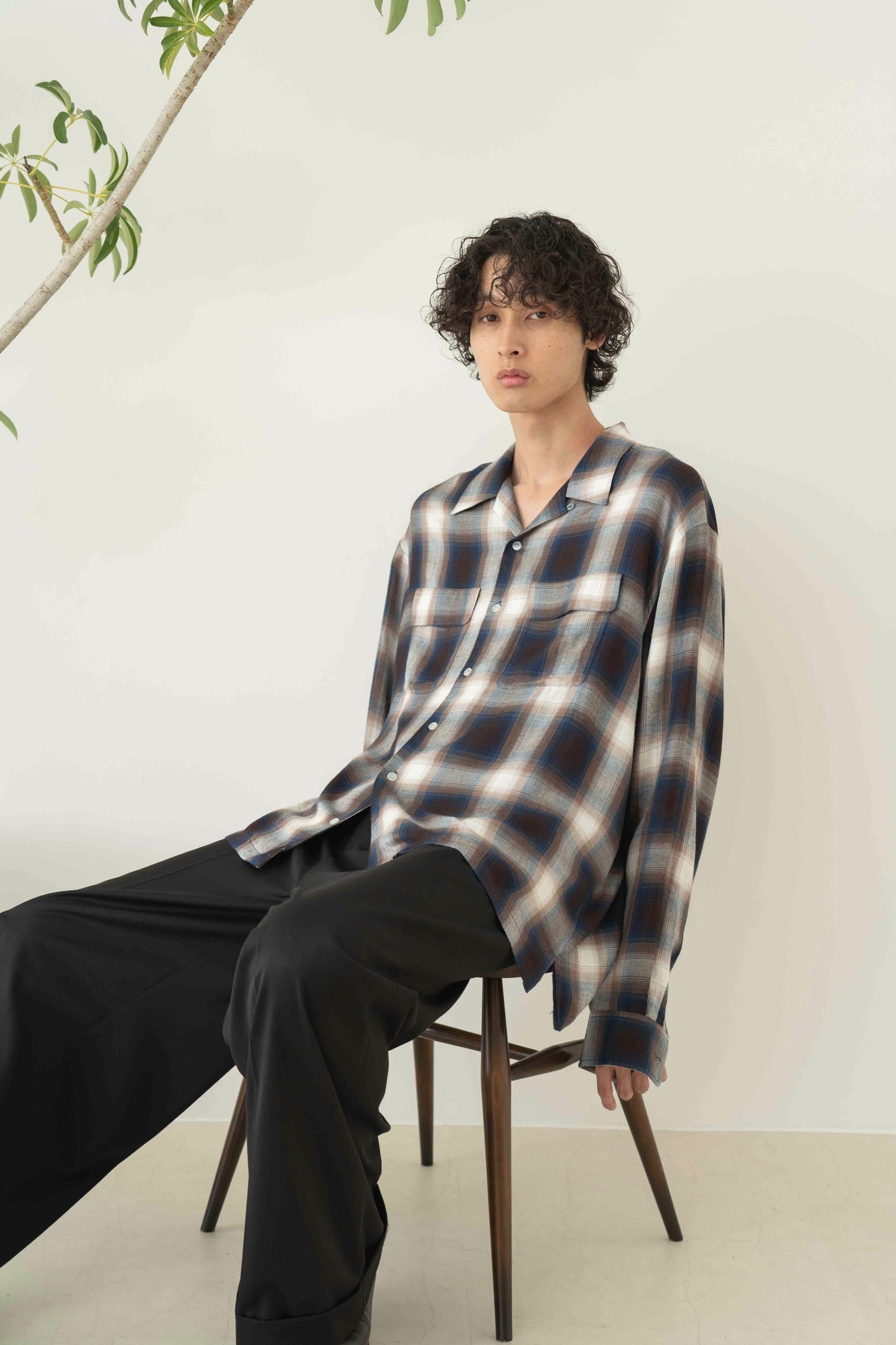 Rayon ombre check shirts