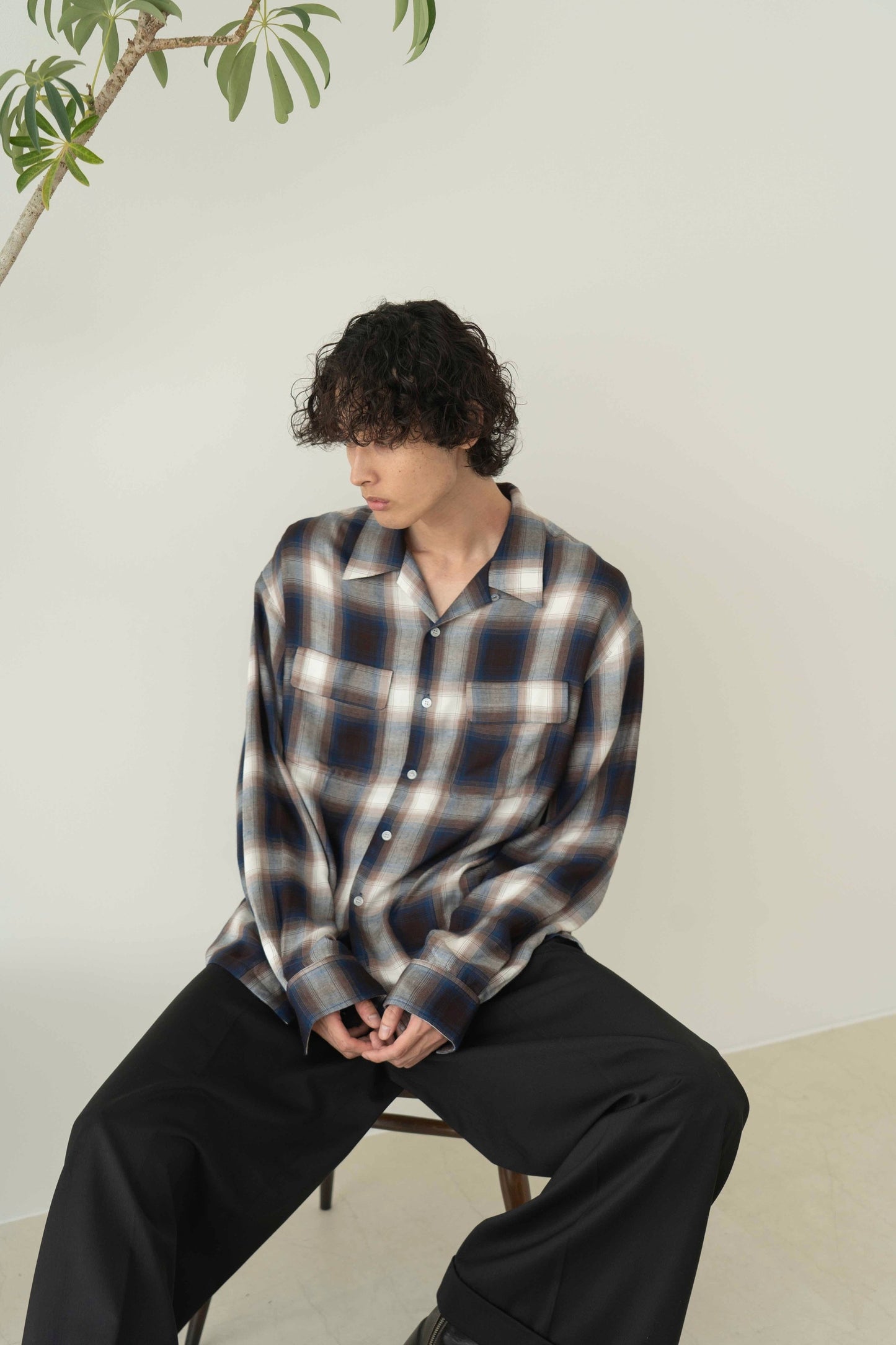 Rayon ombre check shirts