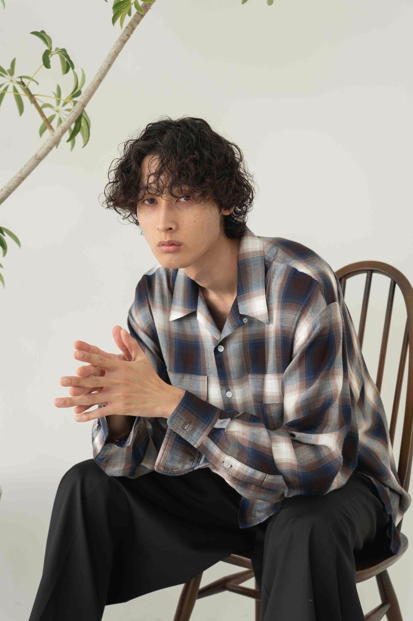 Rayon ombre check shirts