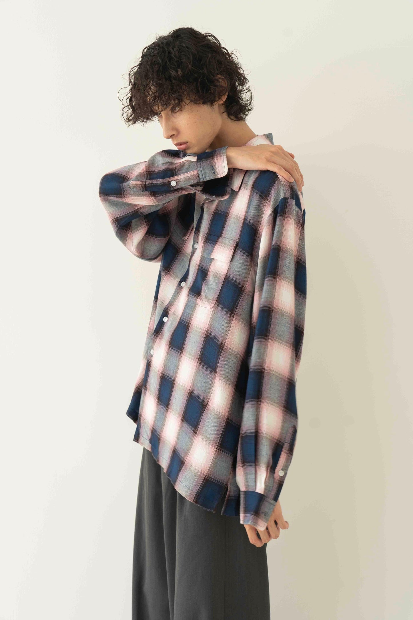 Rayon ombre check shirts