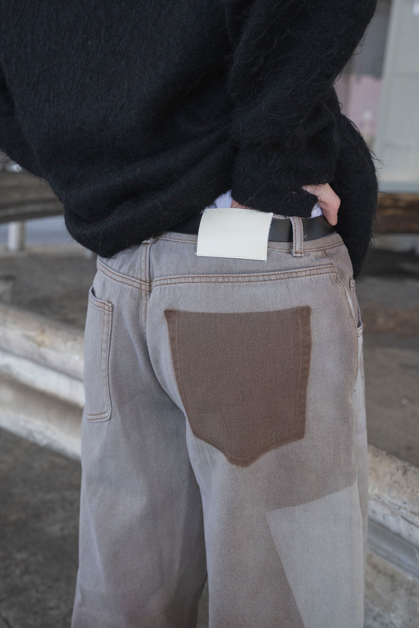 fade blast semi-baggy denim