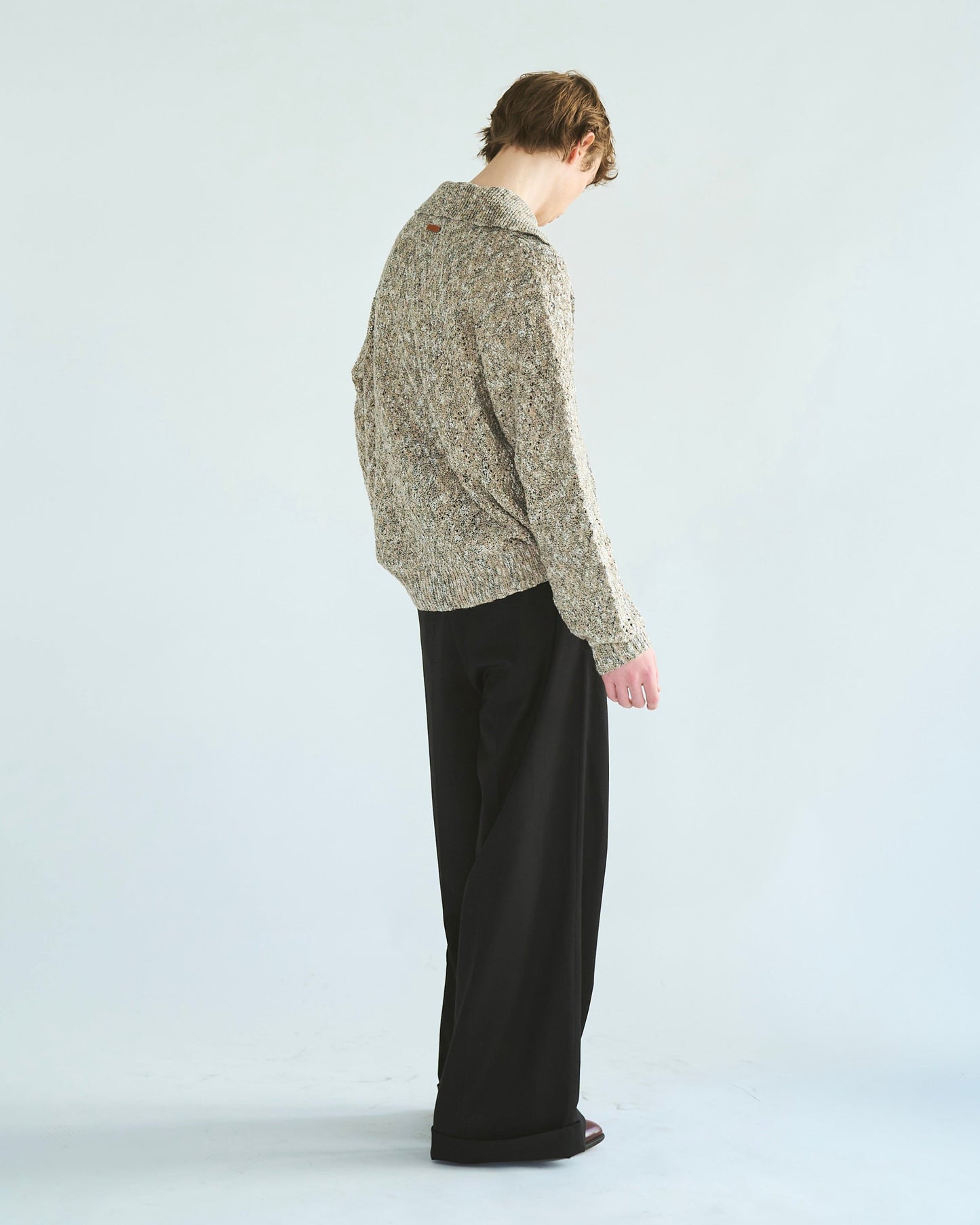 skipper stitching l/s knit shirt